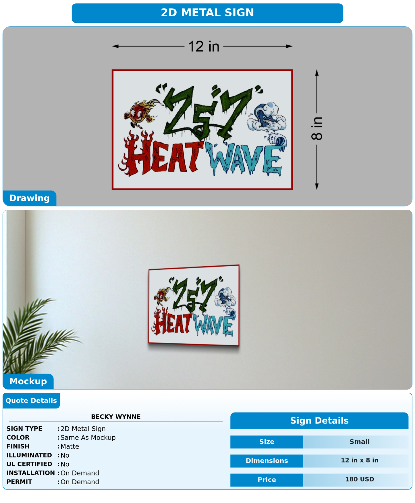 CUSTOM MOCKUP SIGN FOR Becky Wynne