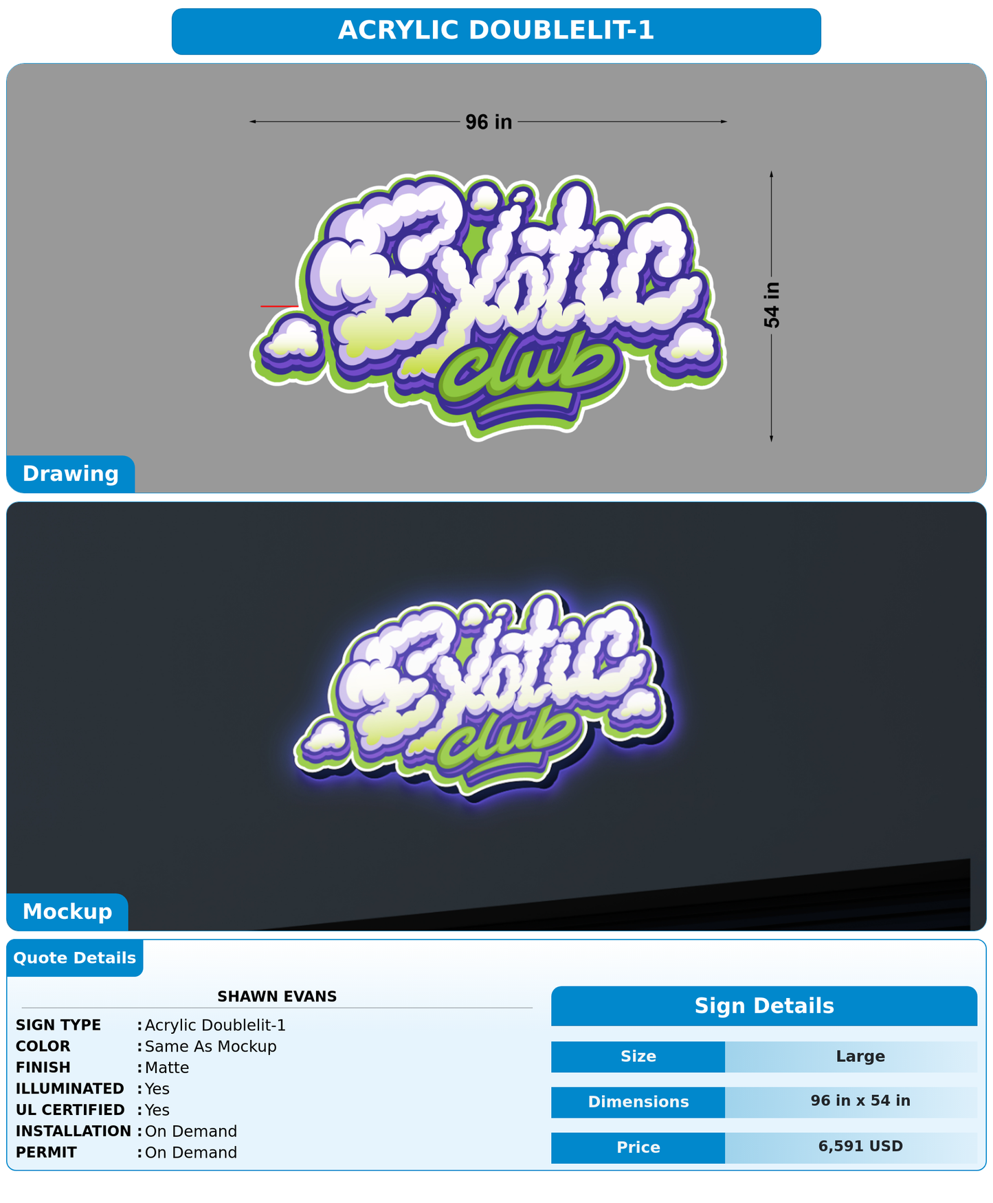 CUSTOM MOCKUP SIGN FOR Shawn Evans