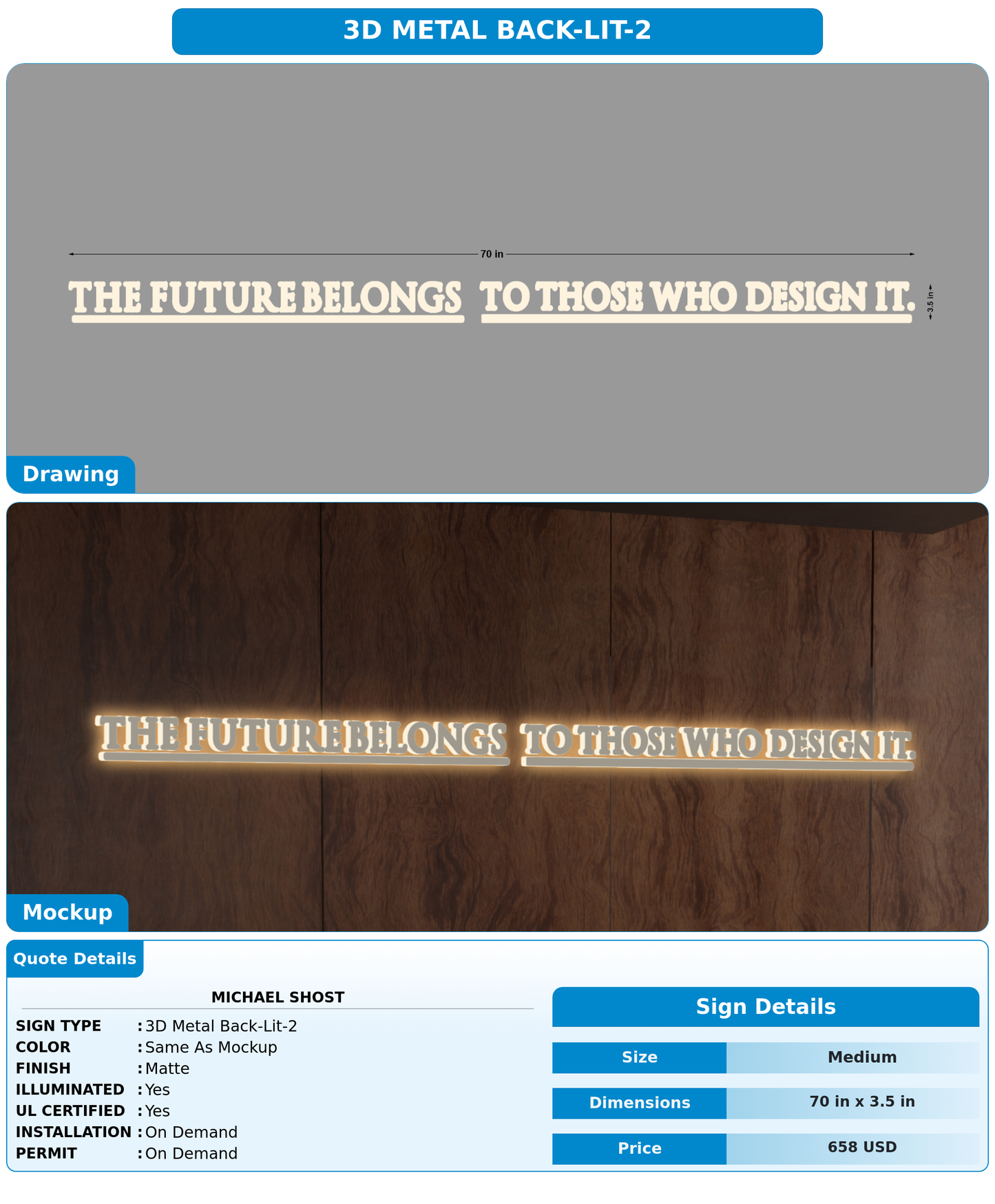 CUSTOM MOCKUP SIGN FOR Michael Shost