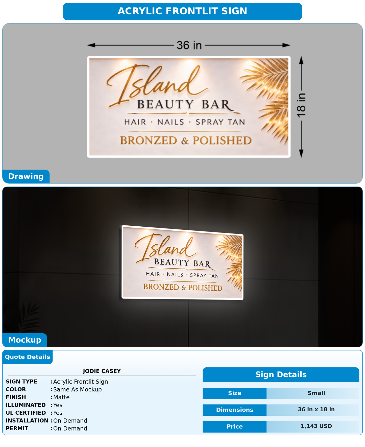 CUSTOM MOCKUP SIGN FOR Jodie Casey