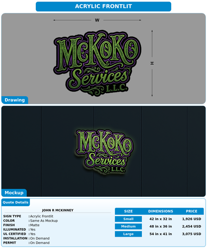CUSTOM MOCKUP SIGN FOR John R Mckinney