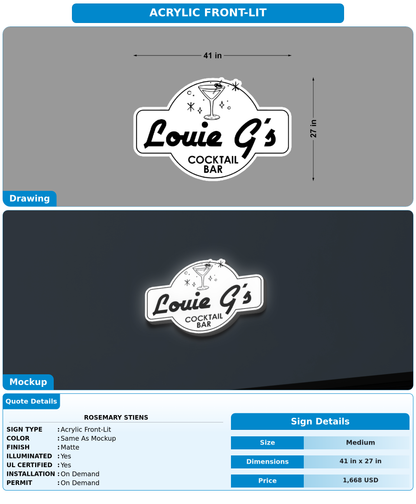 CUSTOM MOCKUP SIGN FOR Rosemary Stiens