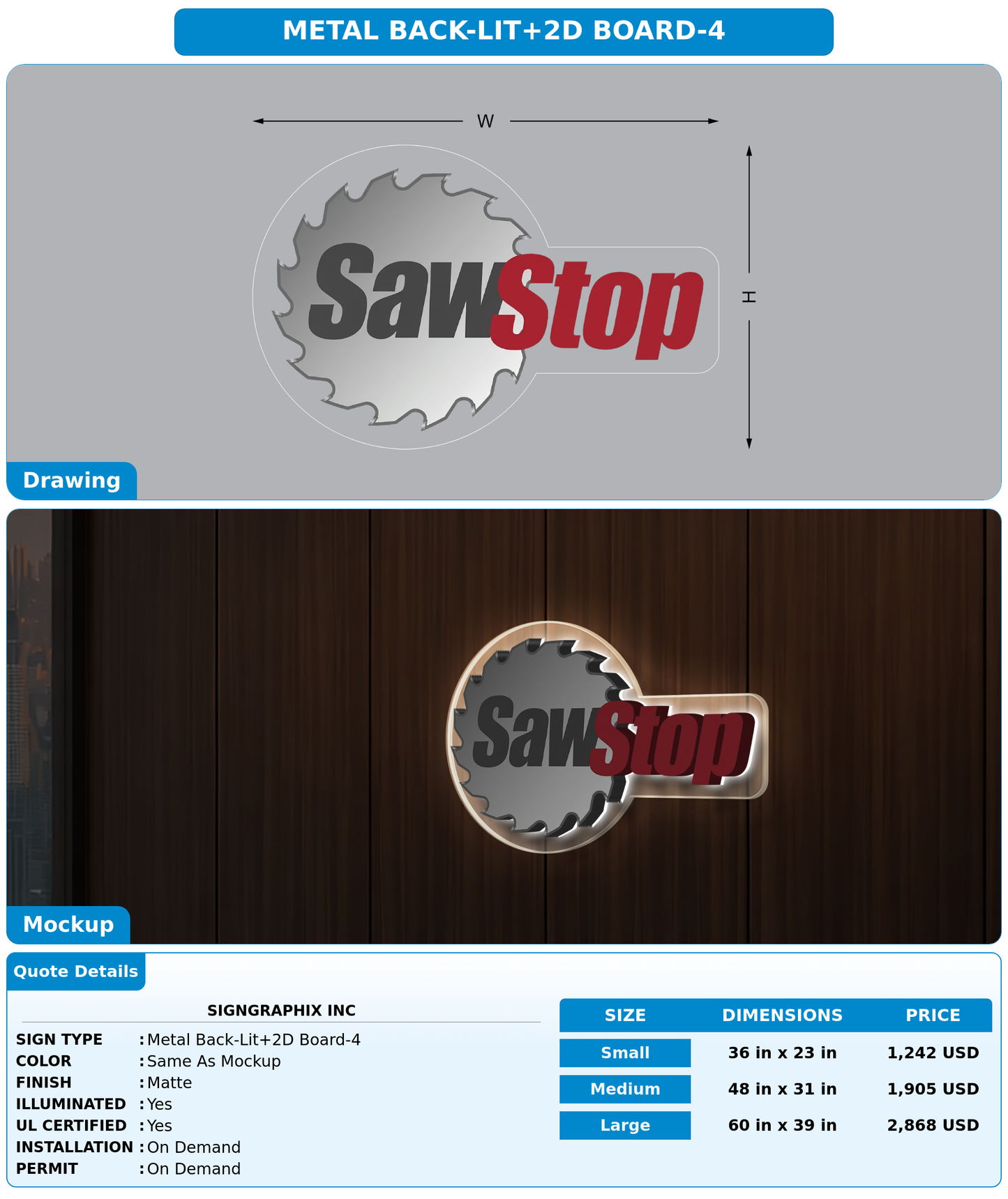 CUSTOM MOCKUP SIGN FOR signgraphix inc