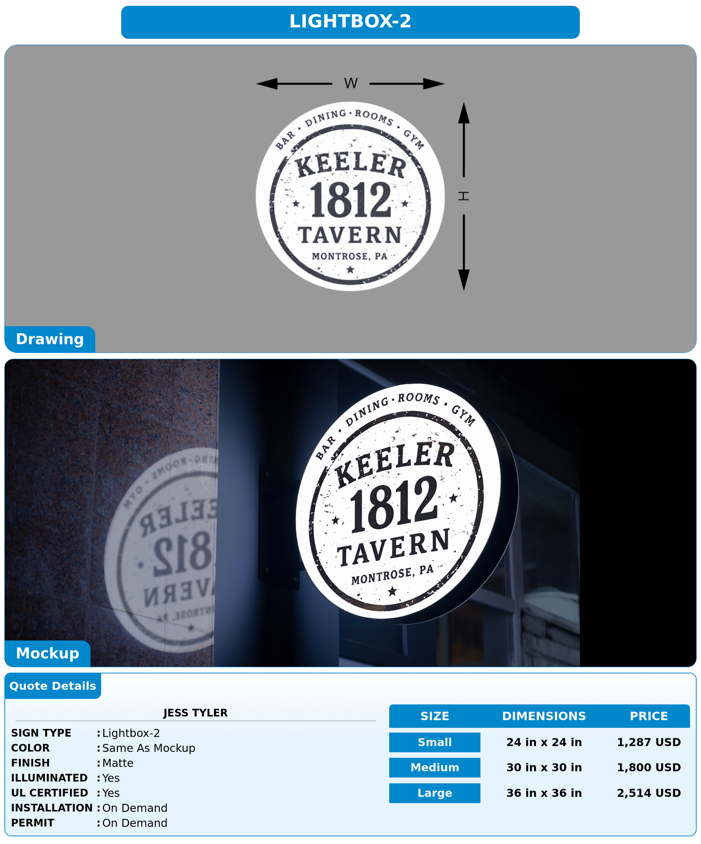 CUSTOM MOCKUP SIGN FOR Jess Tyler