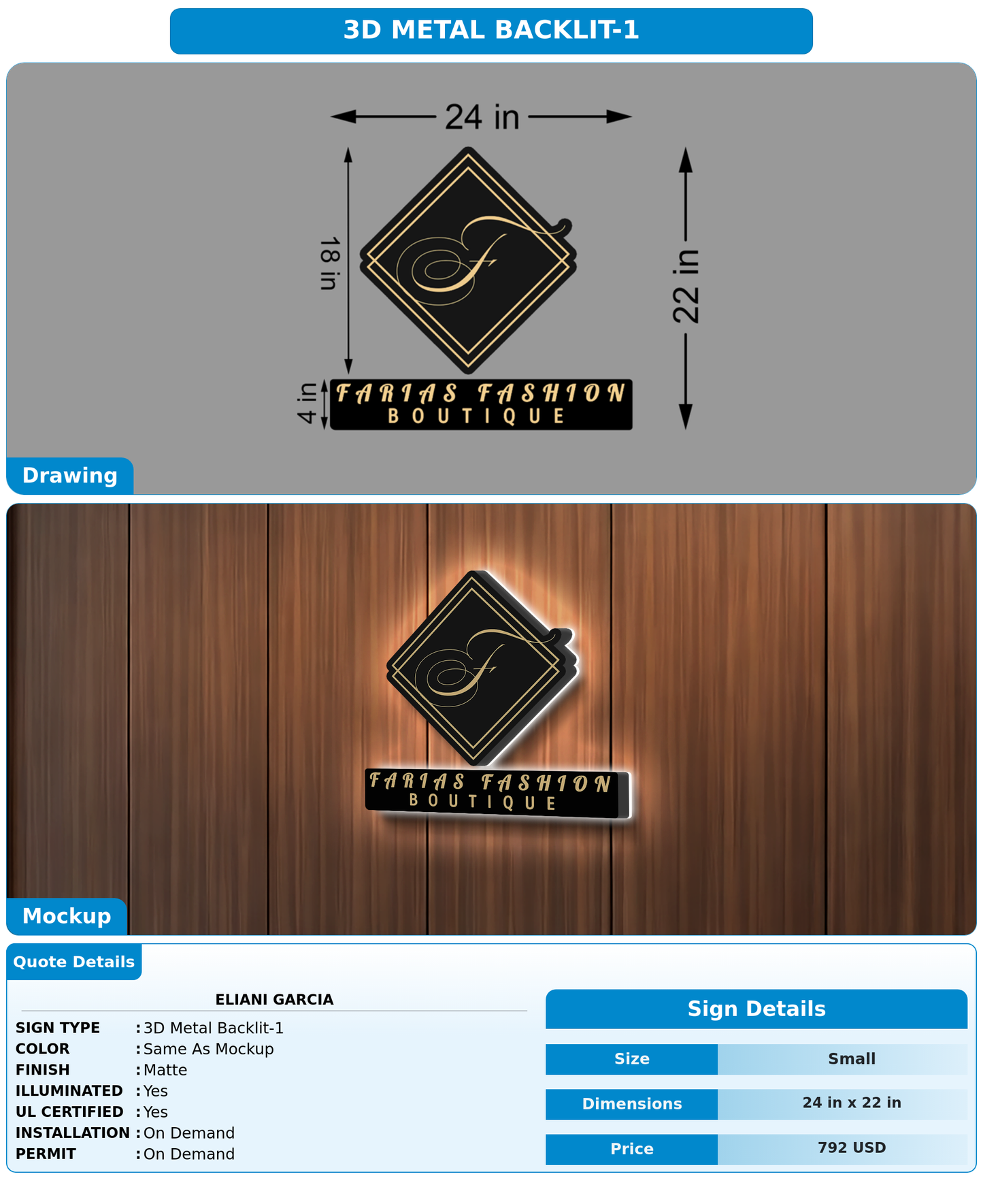 CUSTOM MOCKUP SIGN FOR eliani garcia