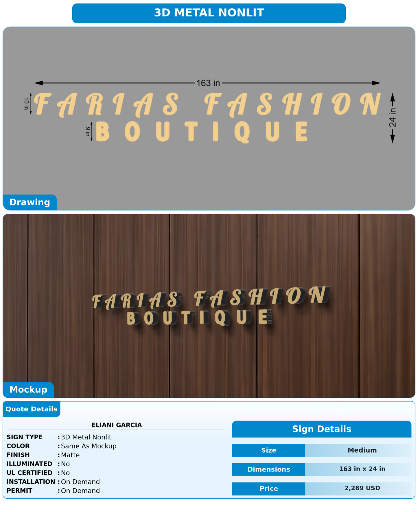CUSTOM MOCKUP SIGN FOR eliani garcia