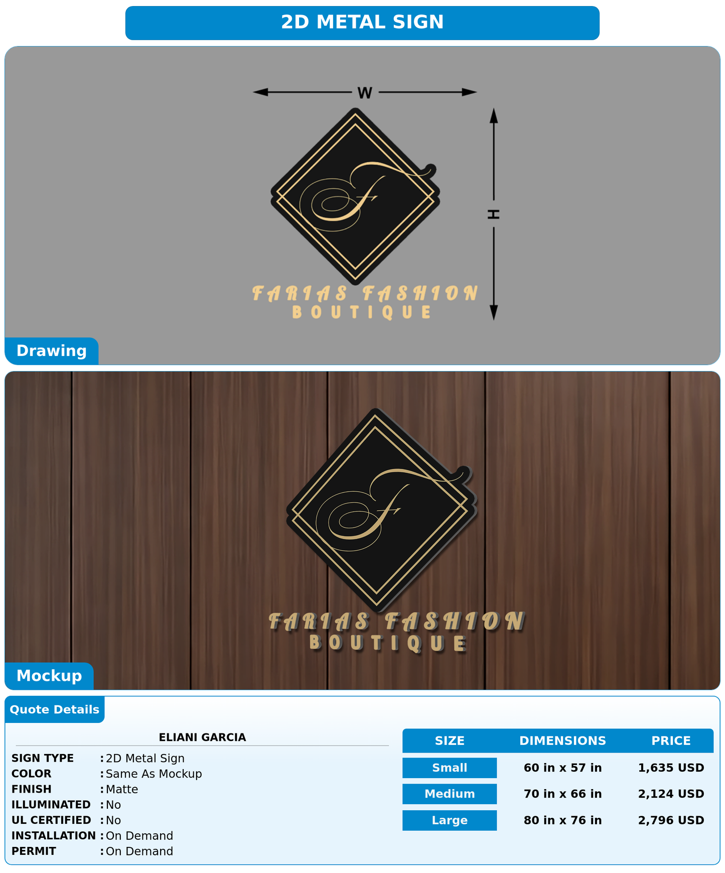 CUSTOM MOCKUP SIGN FOR eliani garcia