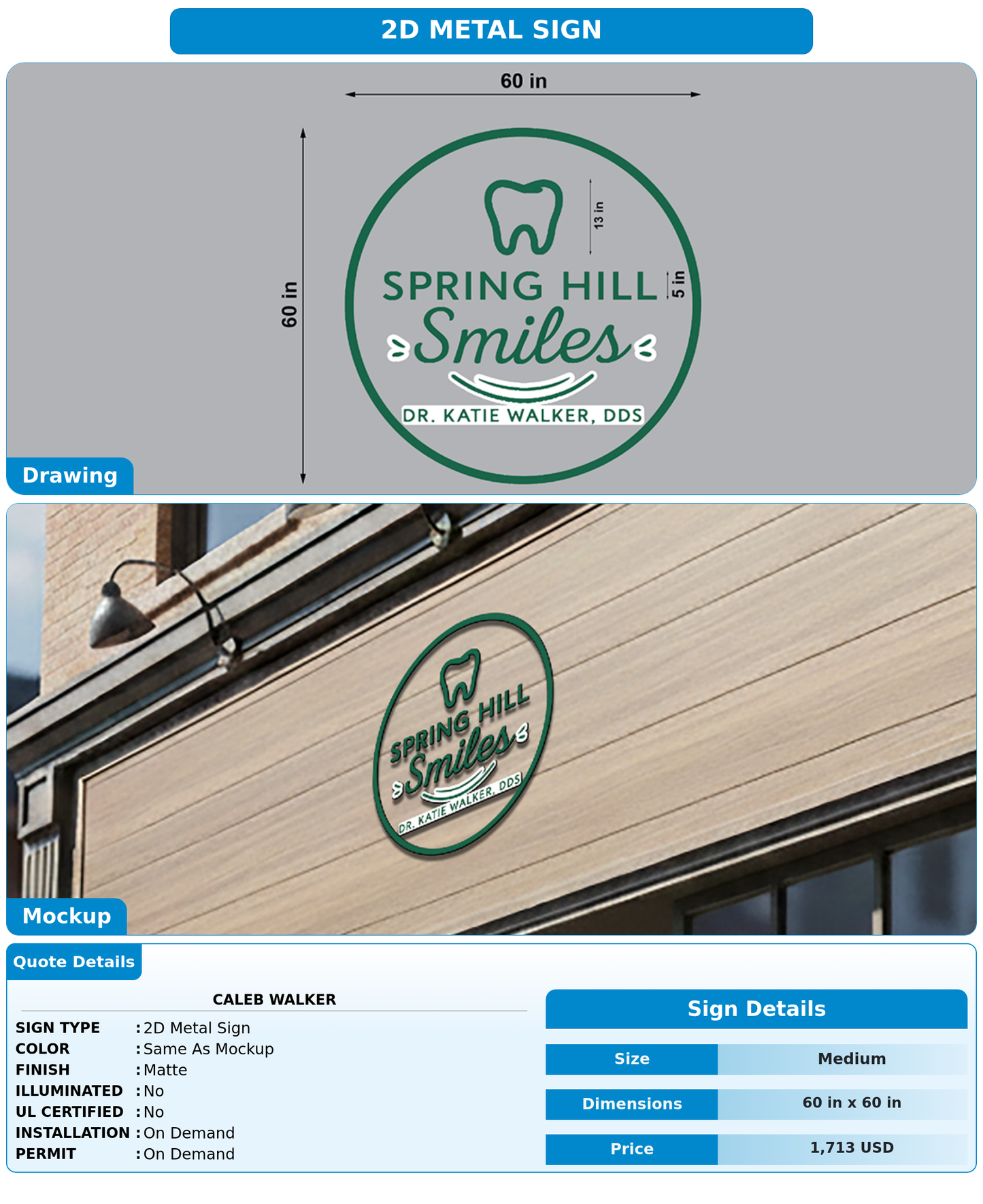 CUSTOM MOCKUP SIGN FOR Caleb Walker