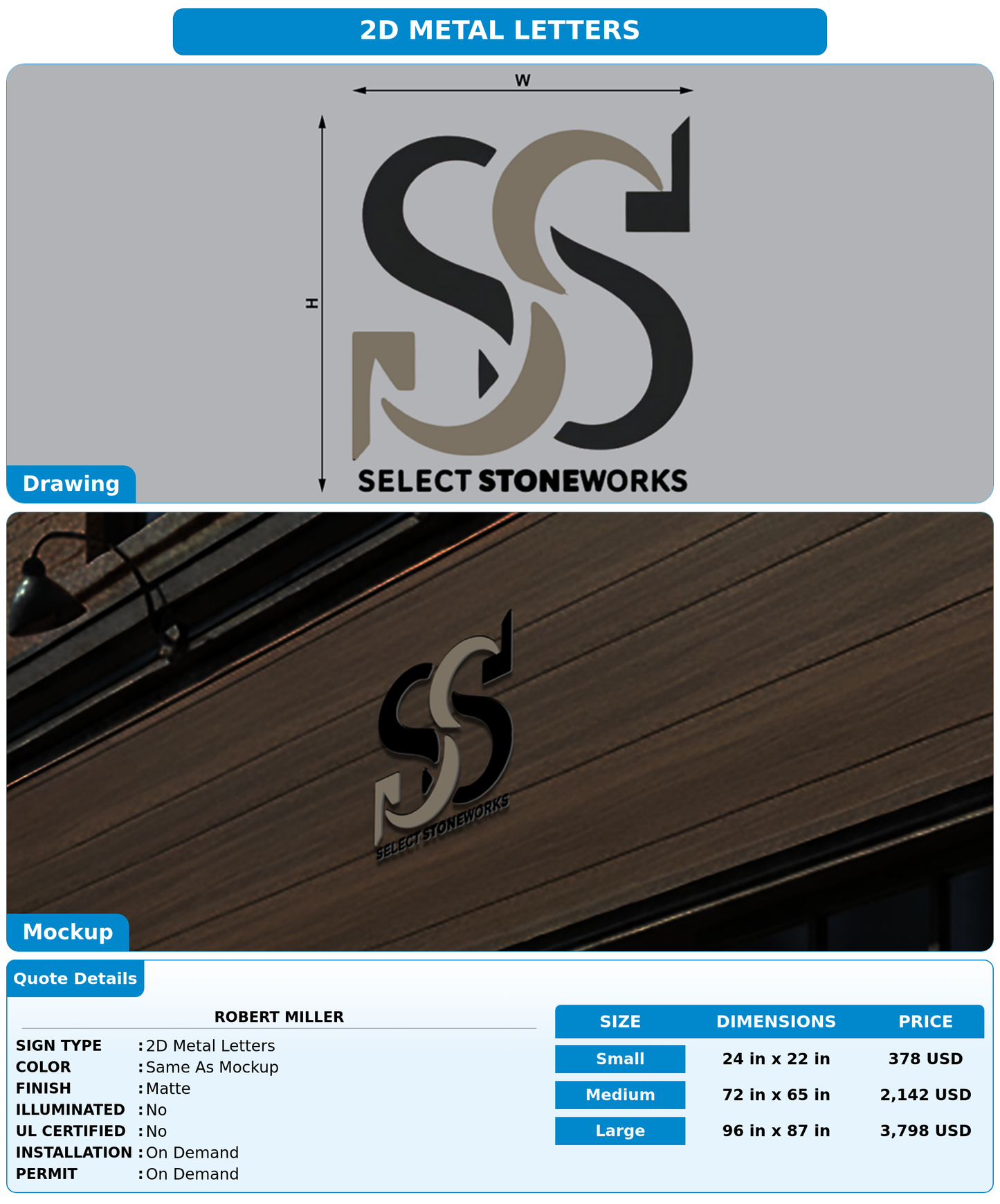 CUSTOM MOCKUP SIGN FOR Robert Miller