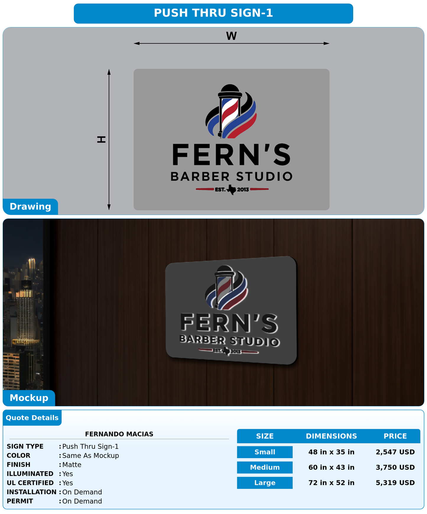 CUSTOM MOCKUP SIGN FOR Fernando Macias