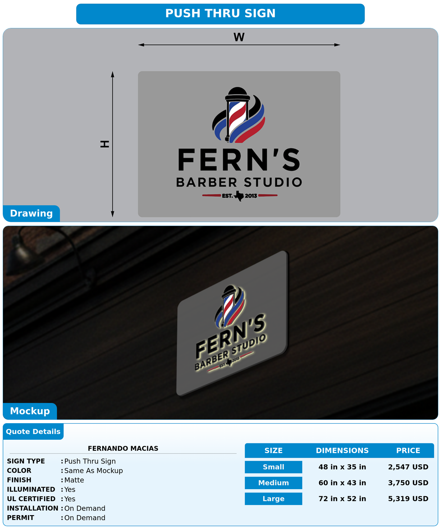 CUSTOM MOCKUP SIGN FOR Fernando Macias