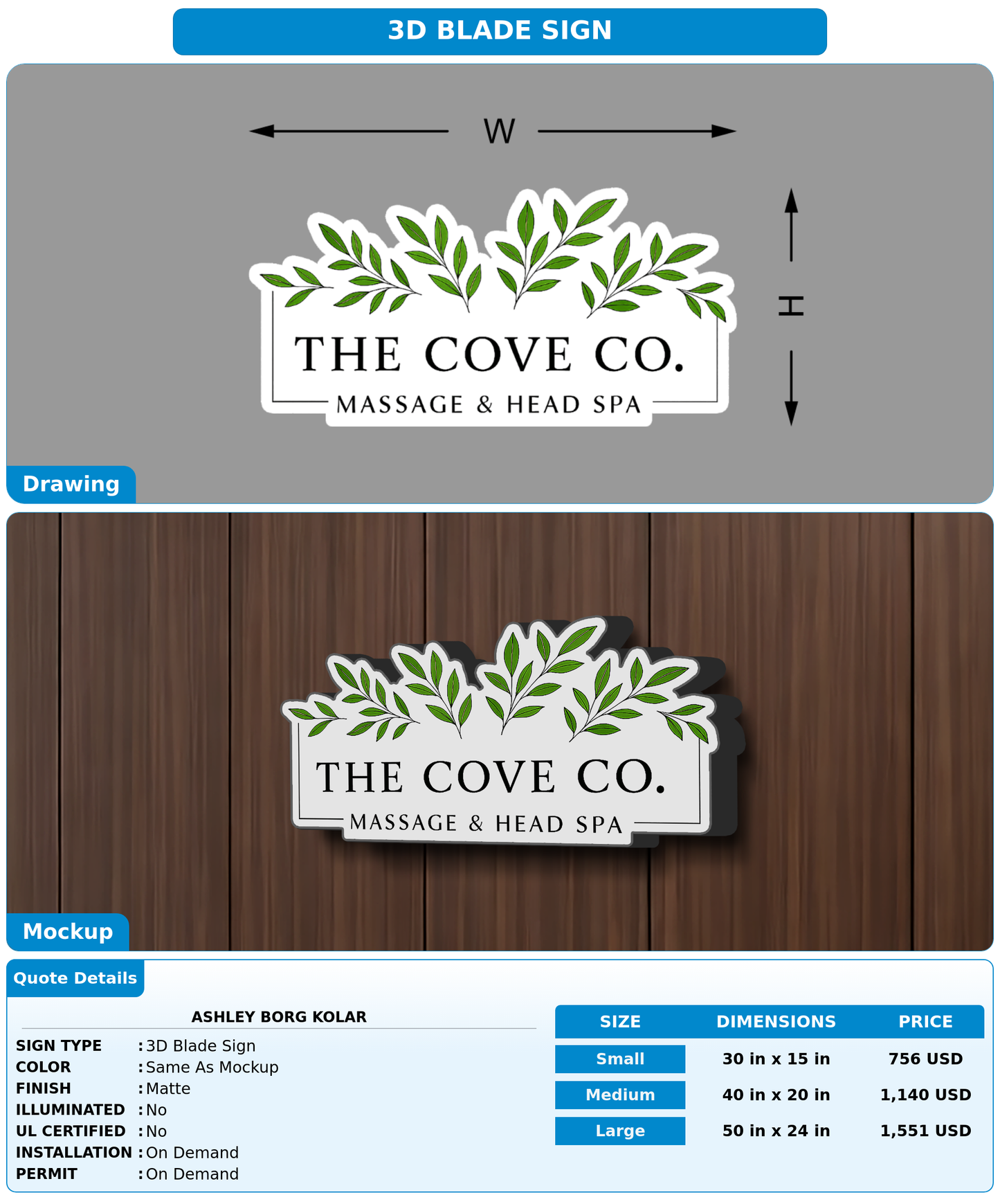 CUSTOM MOCKUP SIGN FOR Ashley Borg Kolar