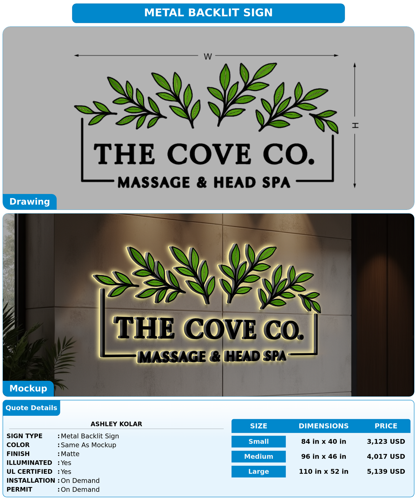 CUSTOM MOCKUP SIGN FOR Ashley Kolar