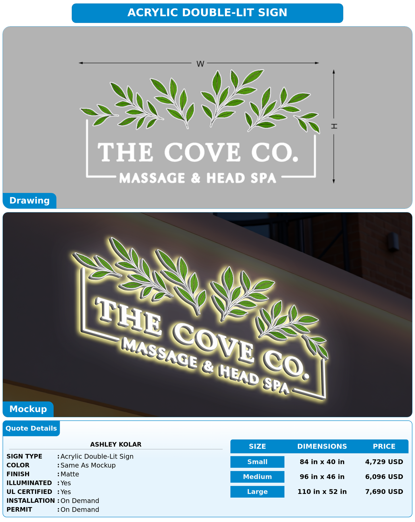 CUSTOM MOCKUP SIGN FOR Ashley Kolar