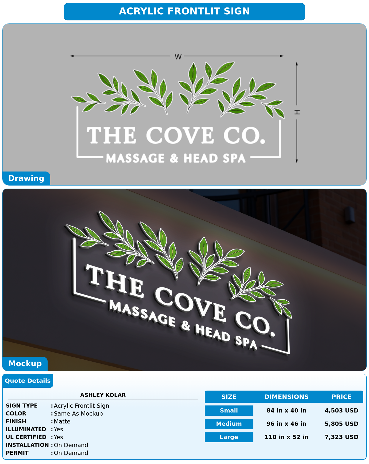 CUSTOM MOCKUP SIGN FOR Ashley Kolar