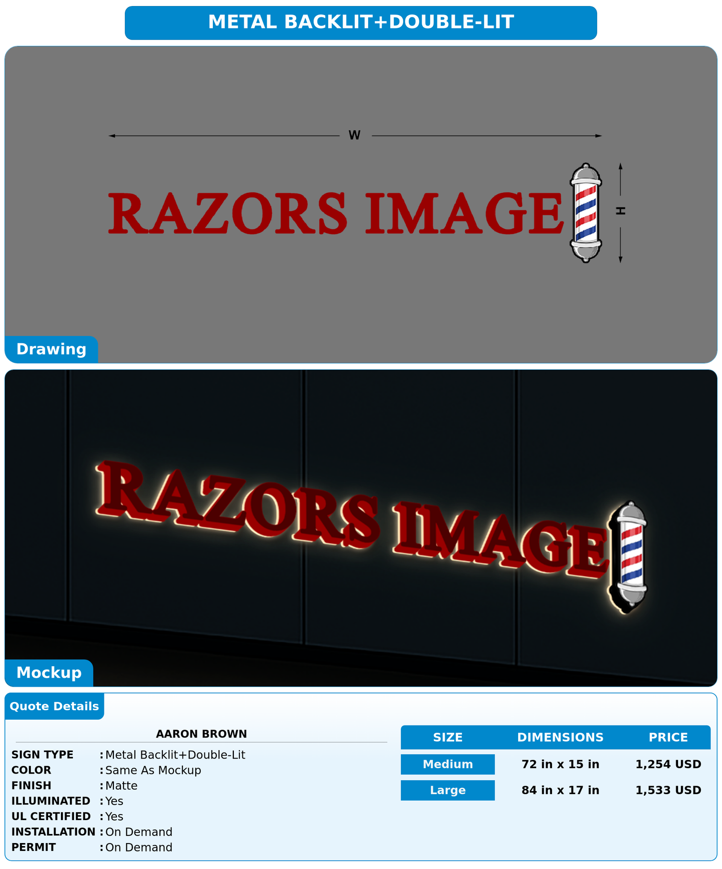 CUSTOM MOCKUP SIGN FOR Aaron Brown