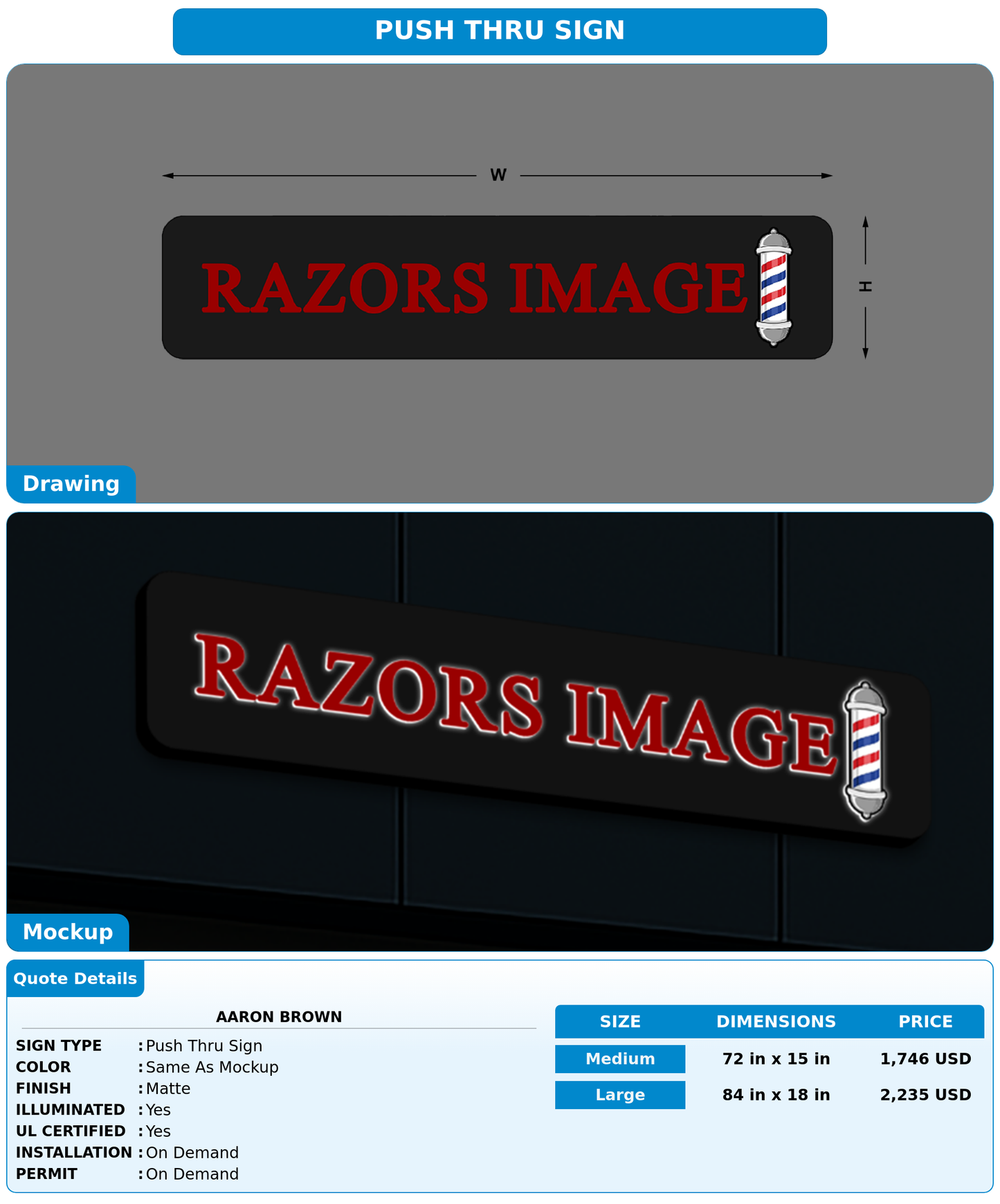 CUSTOM MOCKUP SIGN FOR Aaron Brown