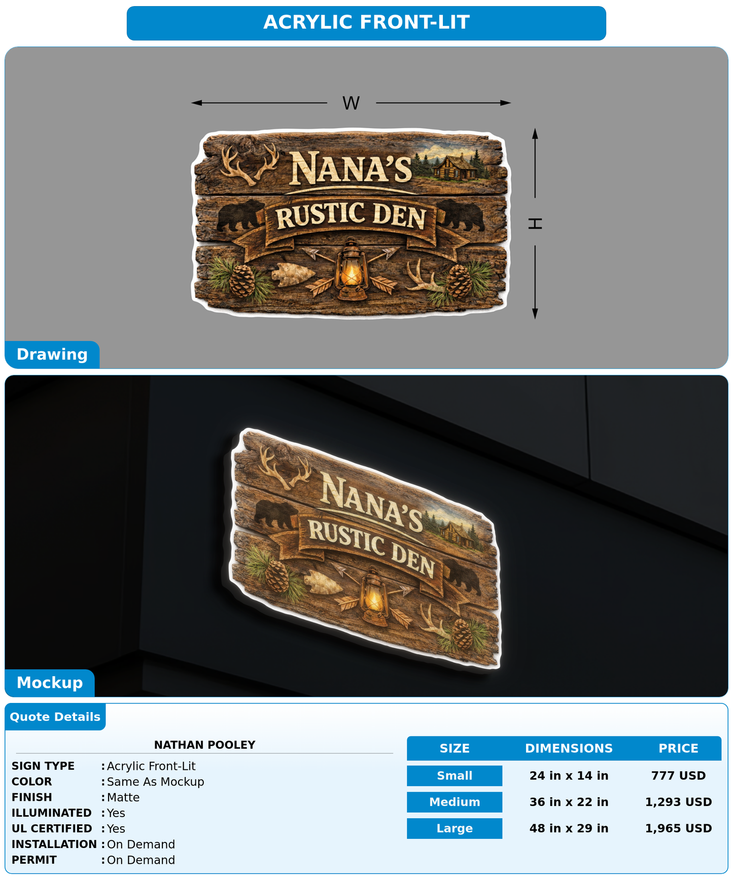 CUSTOM MOCKUP SIGN FOR Nathan Pooley