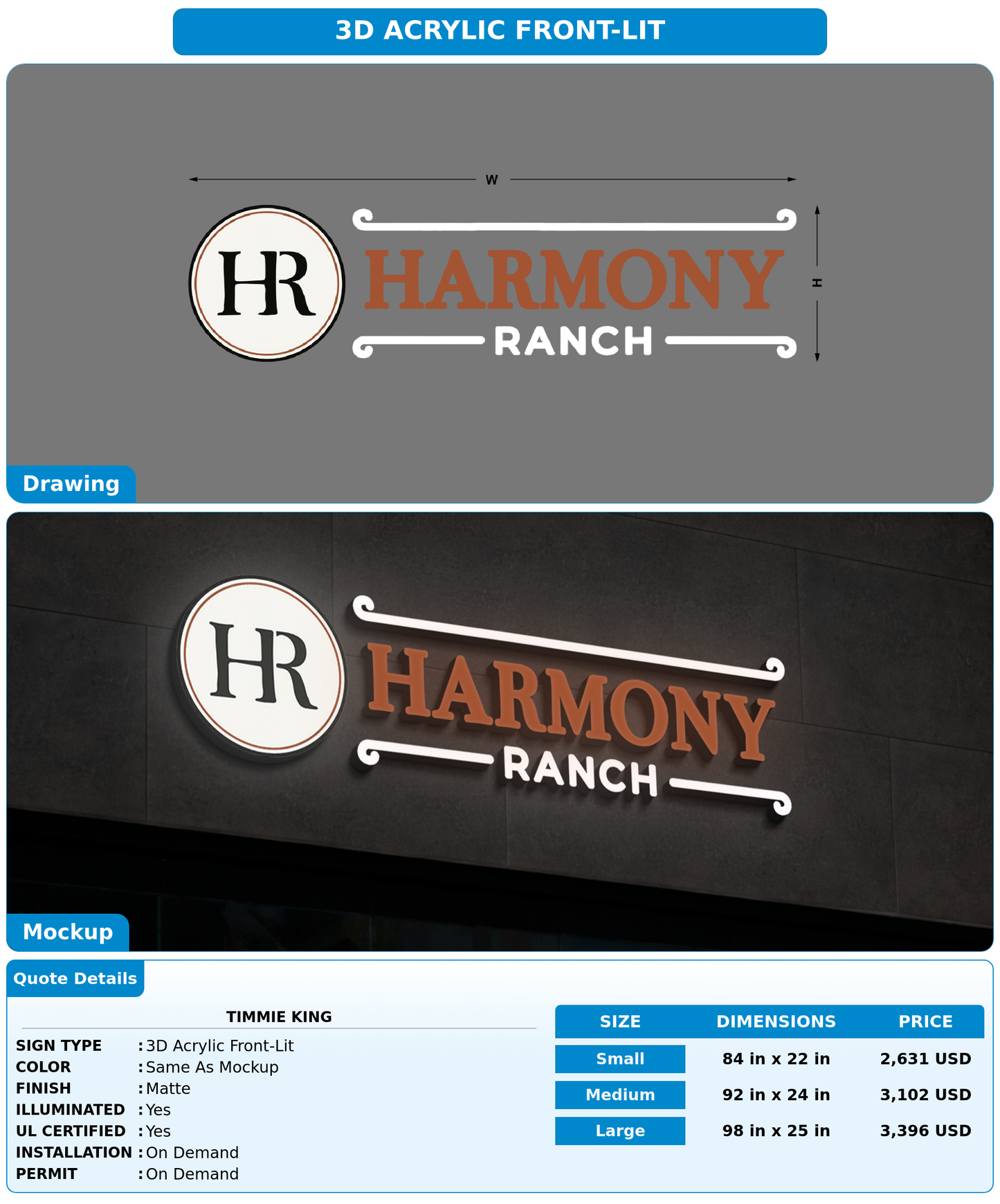 CUSTOM MOCKUP SIGN FOR Timmie  King