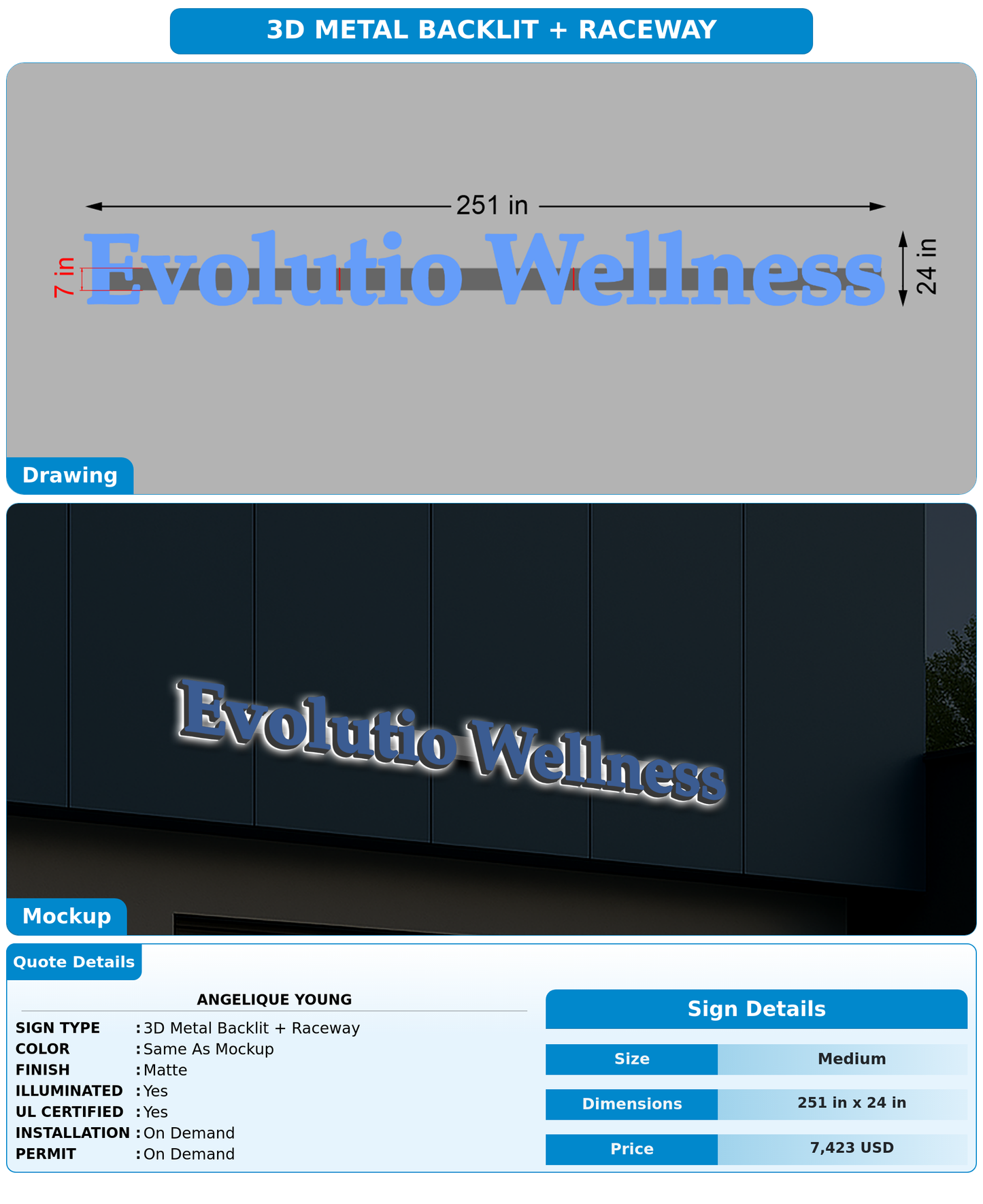 CUSTOM MOCKUP SIGN FOR Angelique Young