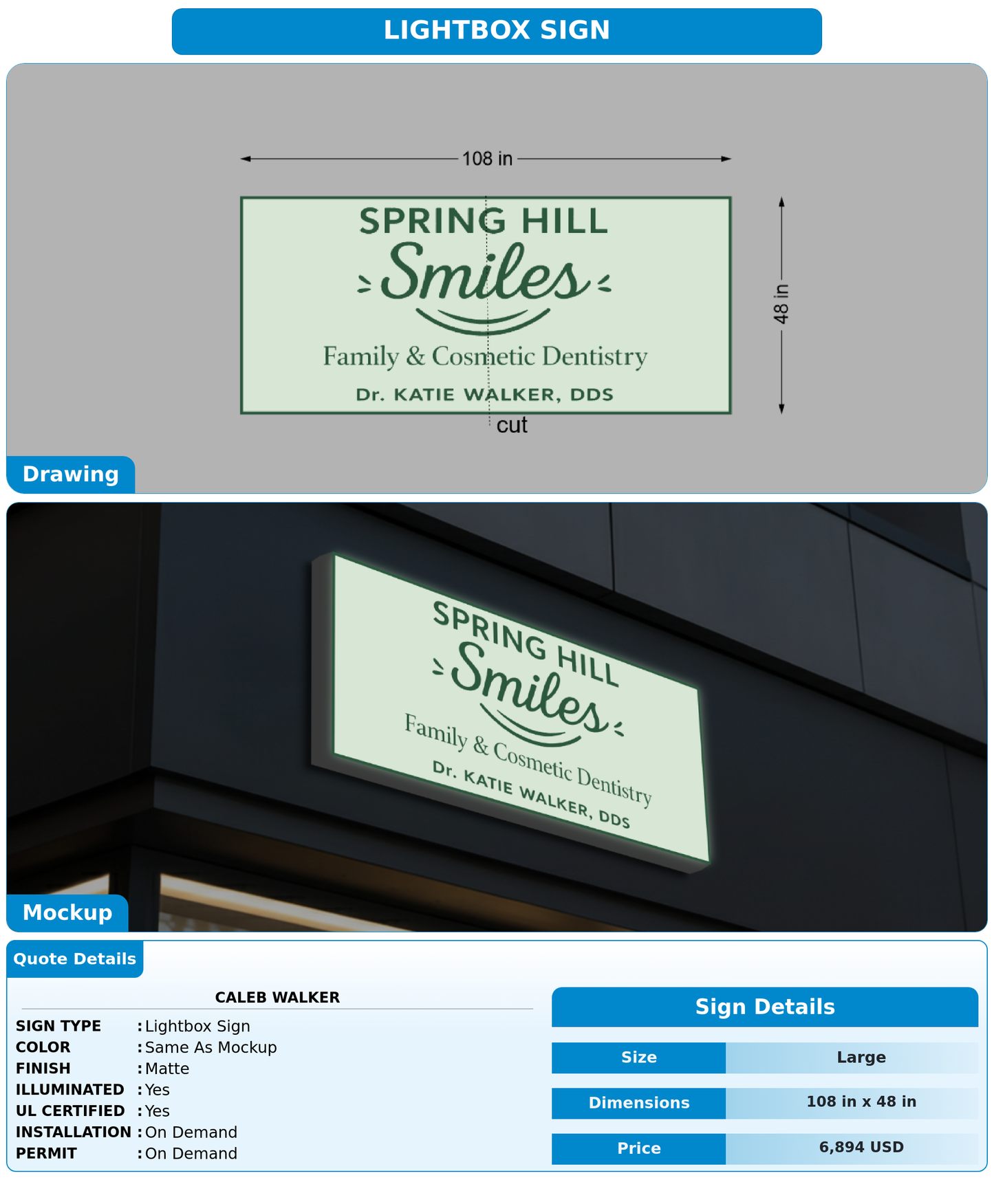 CUSTOM MOCKUP SIGN FOR Caleb walker