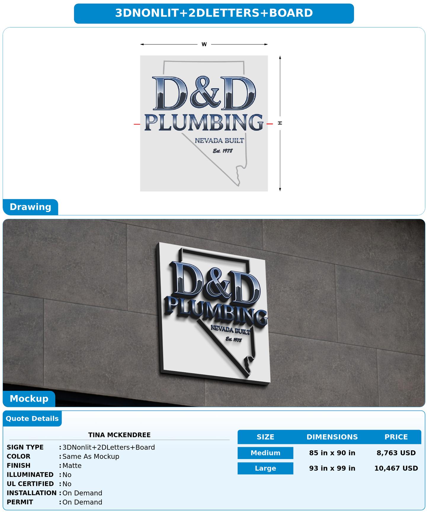 CUSTOM MOCKUP SIGN FOR Tina McKendree