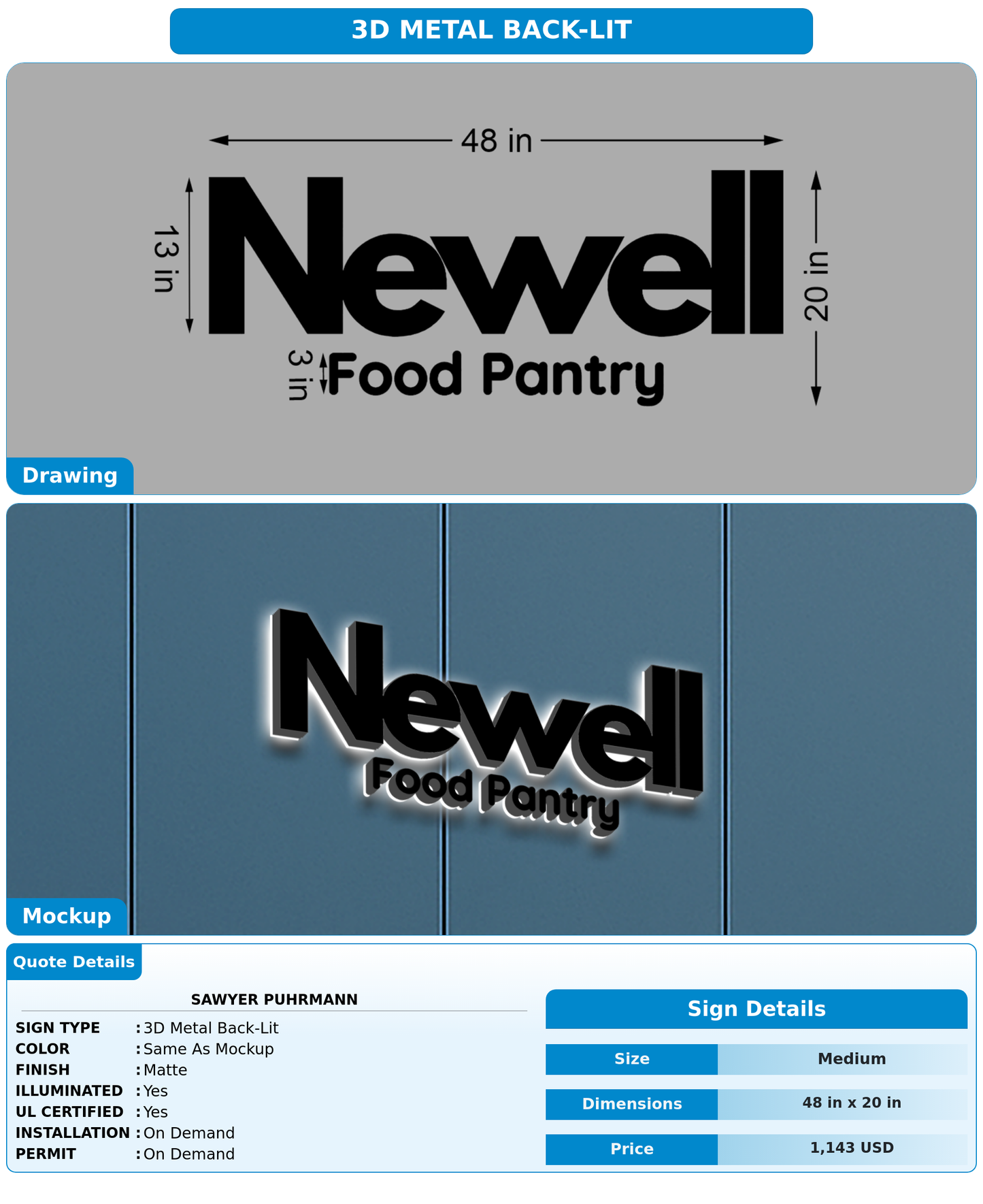 CUSTOM MOCKUP SIGN FOR Sawyer Puhrmann