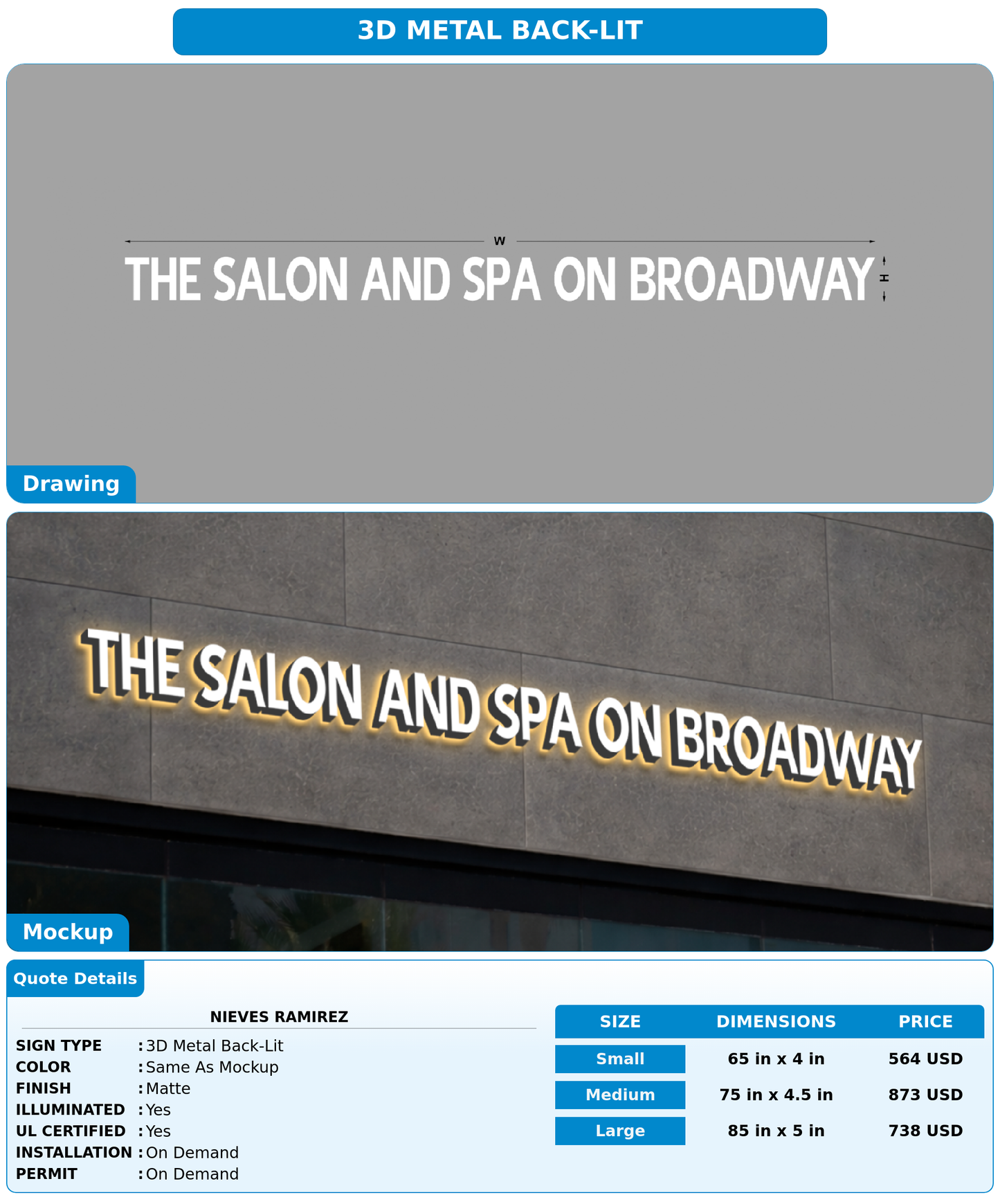CUSTOM MOCKUP SIGN FOR Nieves Ramirez