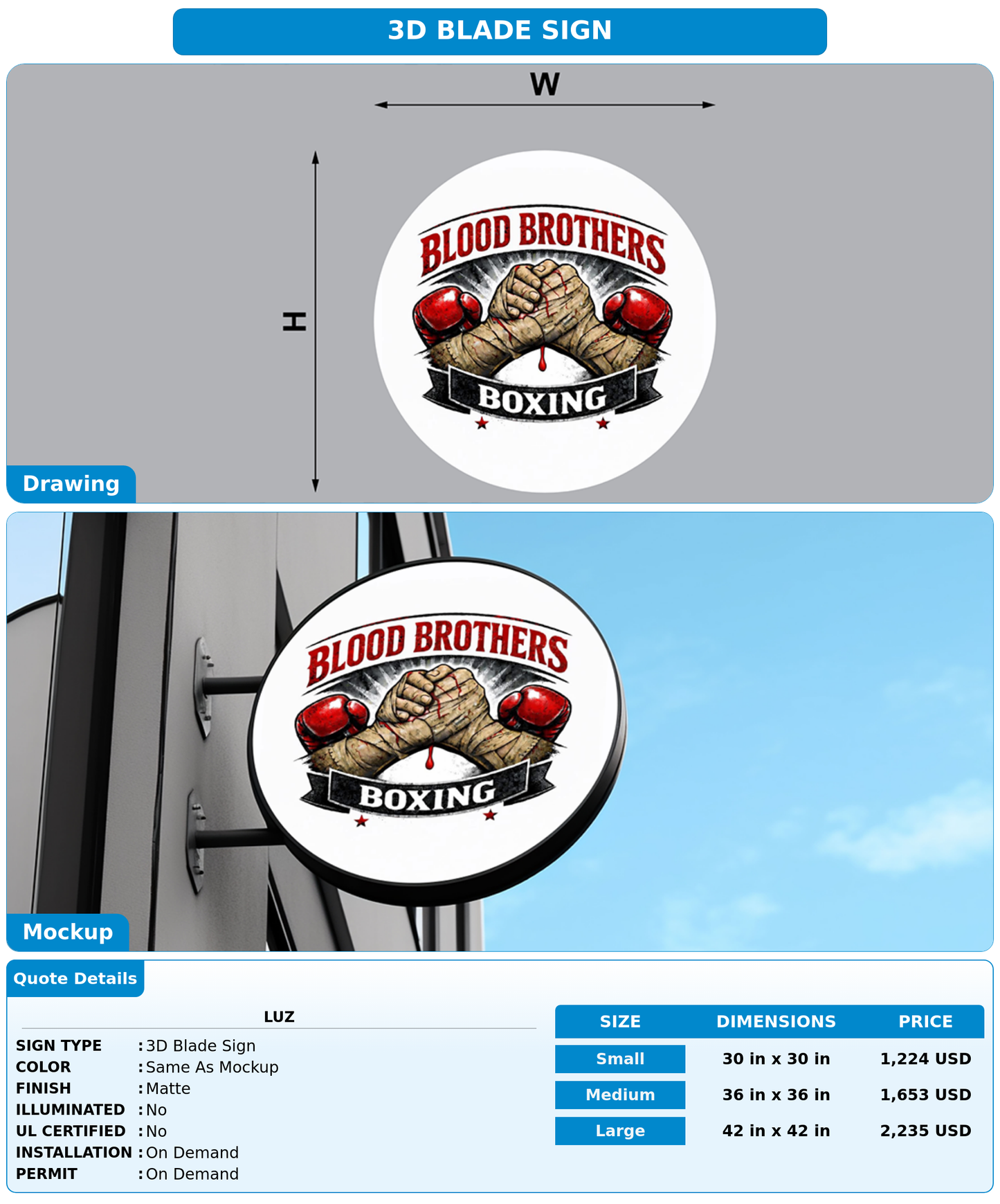 CUSTOM MOCKUP SIGN FOR Luz