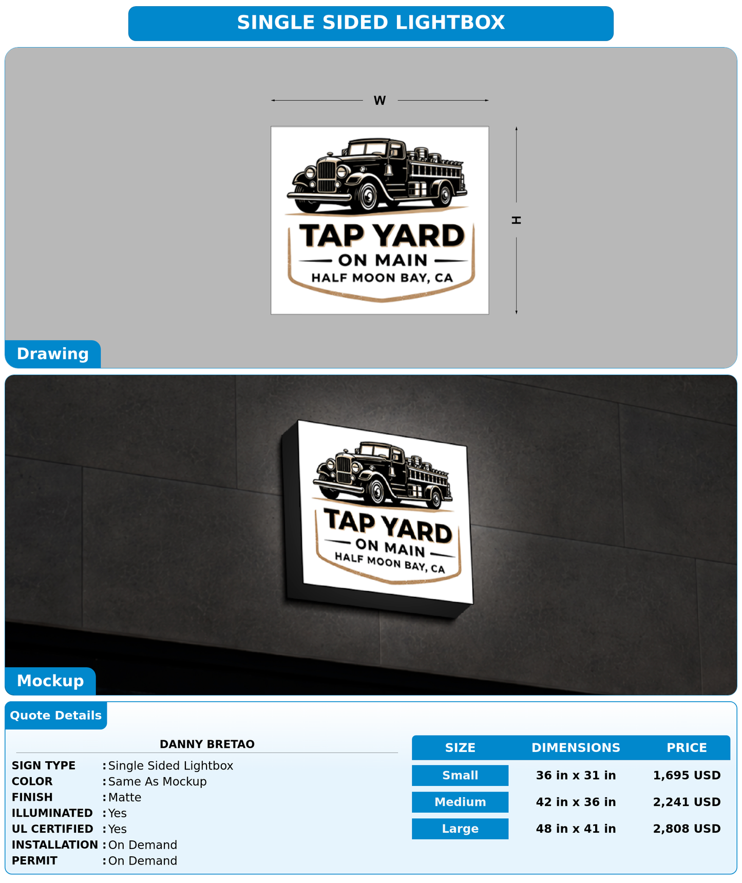 CUSTOM MOCKUP SIGN FOR Danny Bretao