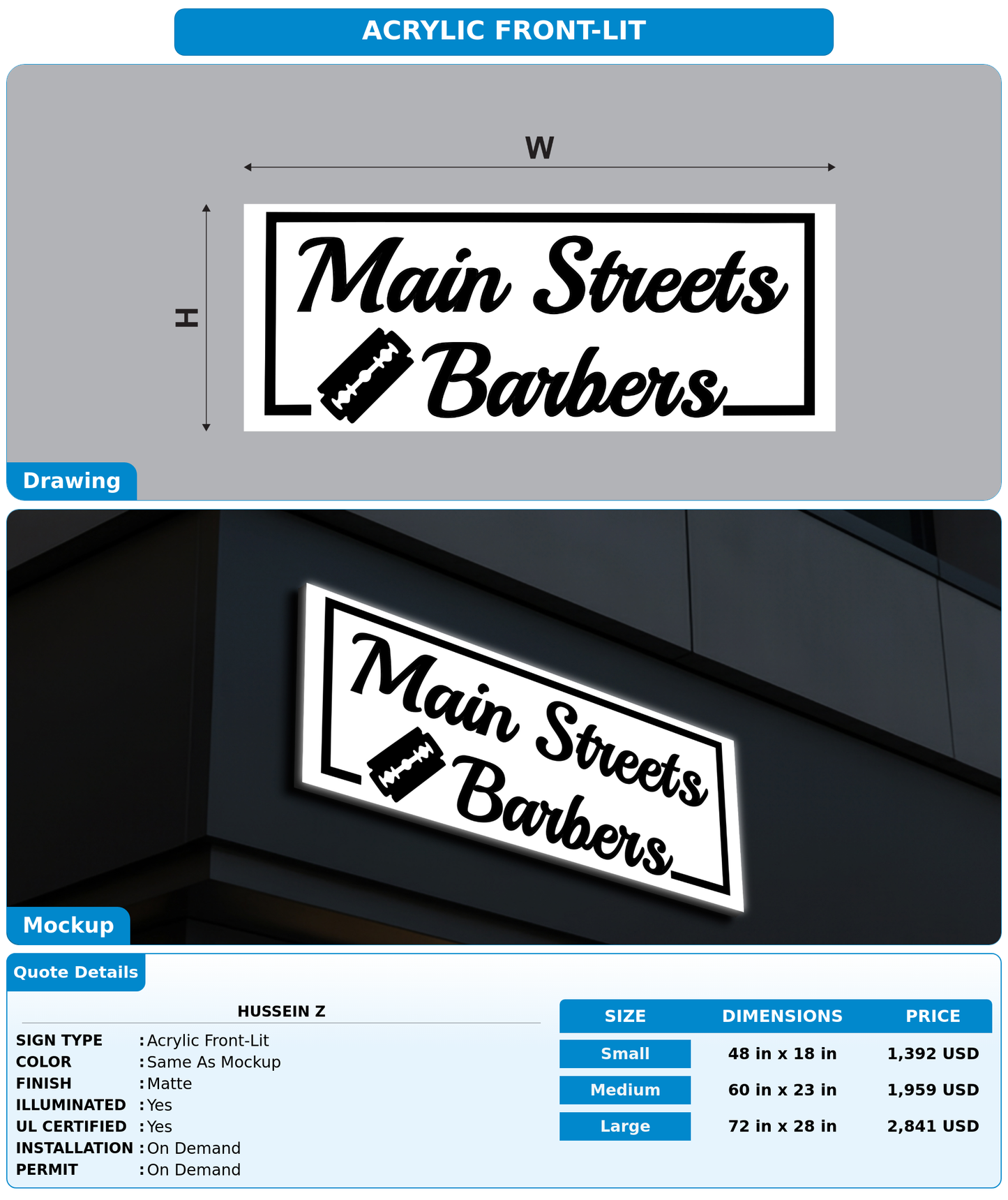 CUSTOM MOCKUP SIGN FOR hussein z