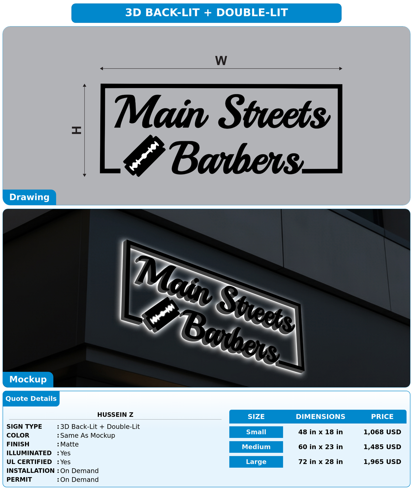 CUSTOM MOCKUP SIGN FOR hussein z