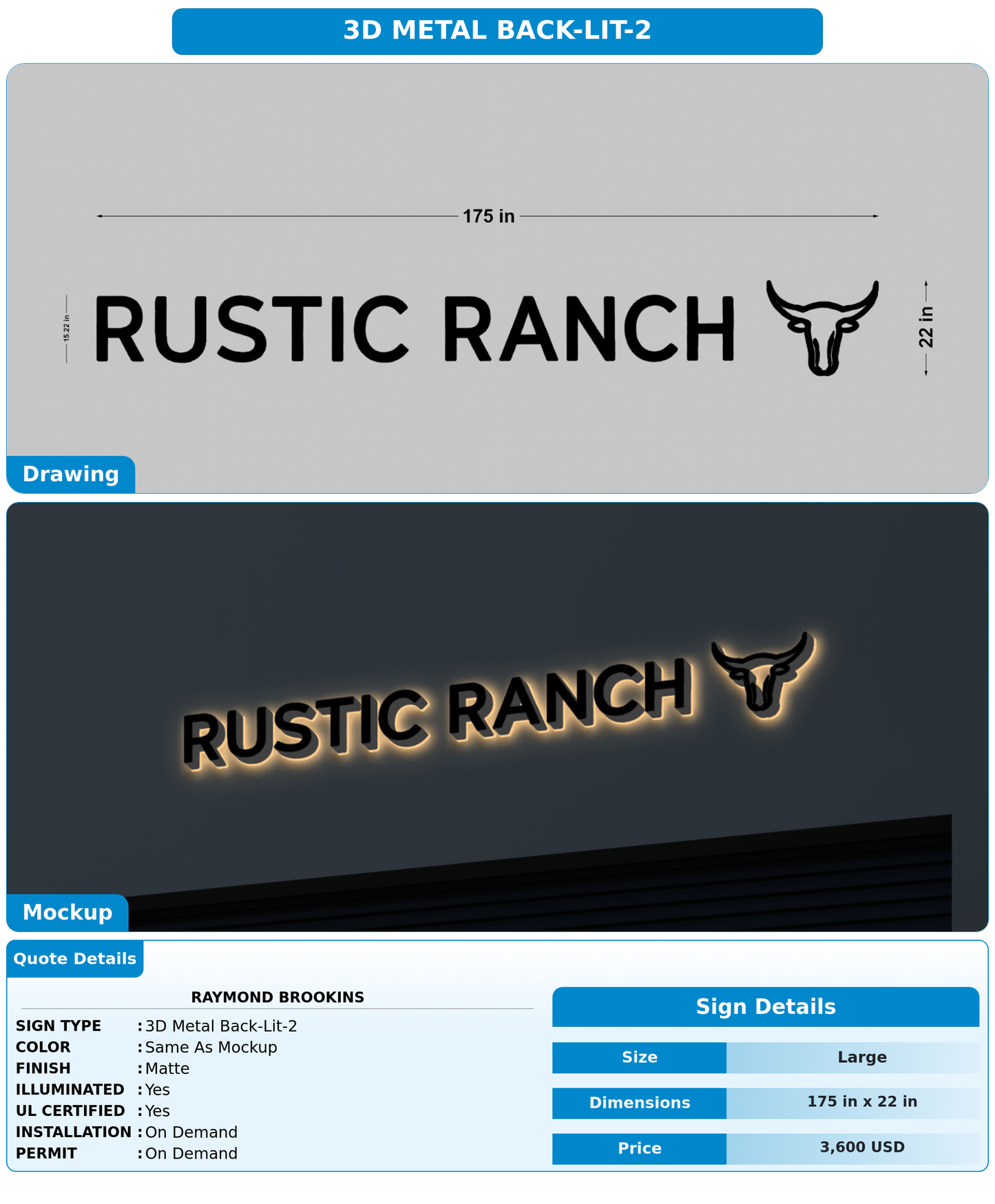 CUSTOM MOCKUP SIGN FOR Raymond Brookins