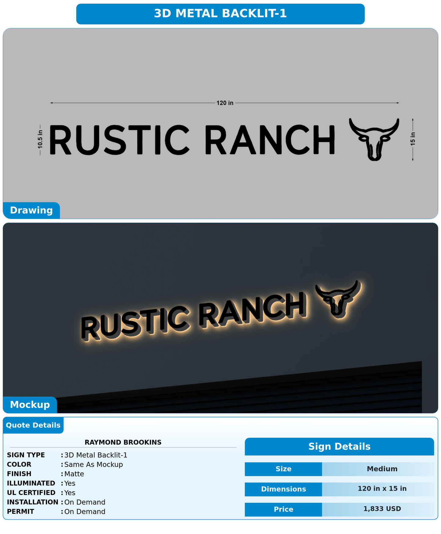 CUSTOM MOCKUP SIGN FOR Raymond Brookins