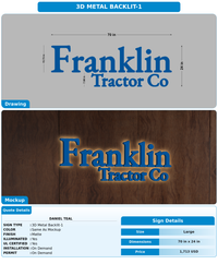 CUSTOM MOCKUP SIGN FOR daniel teal