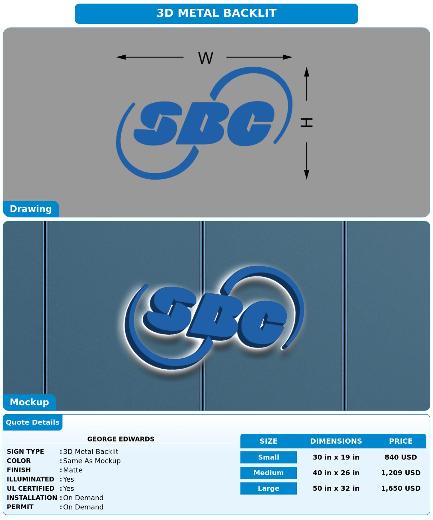 CUSTOM MOCKUP SIGN FOR George Edwards