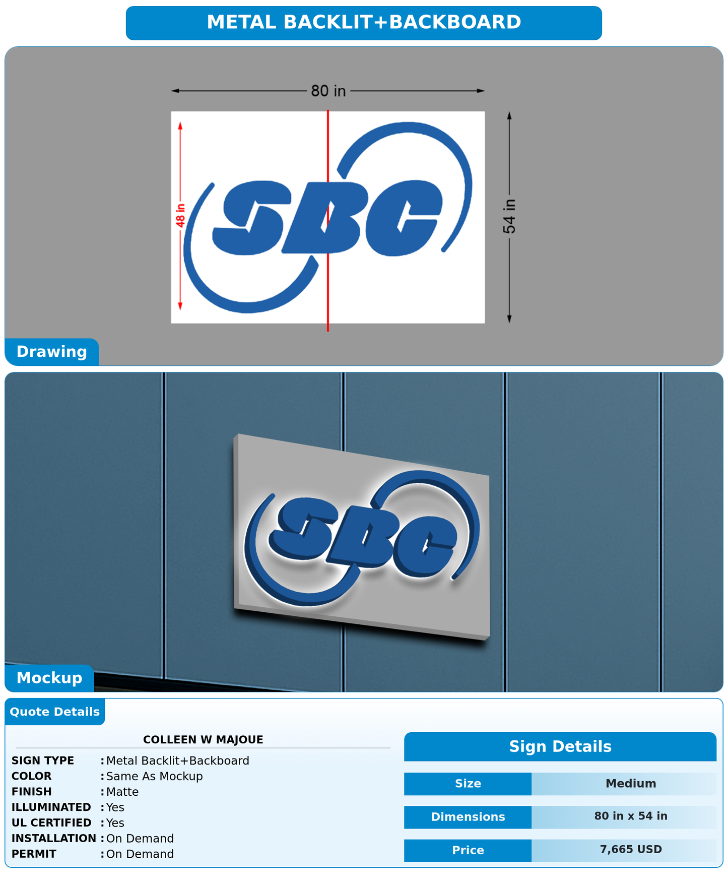 CUSTOM MOCKUP SIGN FOR Colleen W Majoue