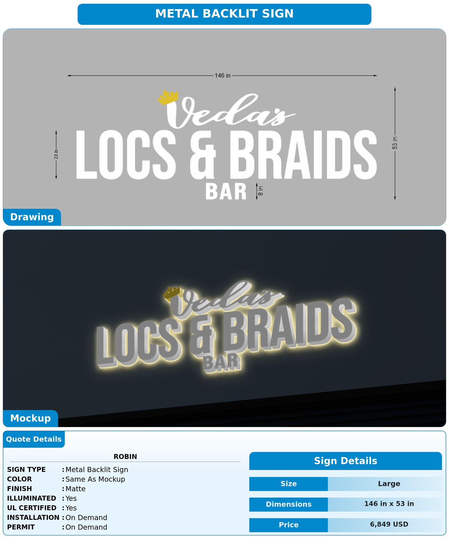 CUSTOM MOCKUP SIGN FOR Robin