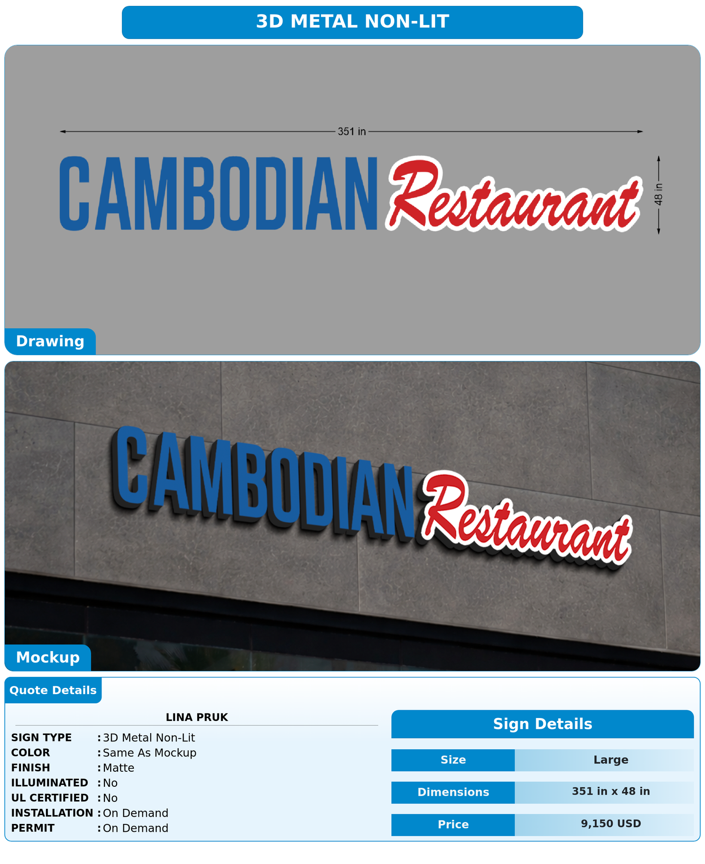 CUSTOM MOCKUP SIGN FOR Lina Pruk