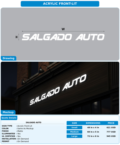 CUSTOM MOCKUP SIGN FOR Salgado Auto