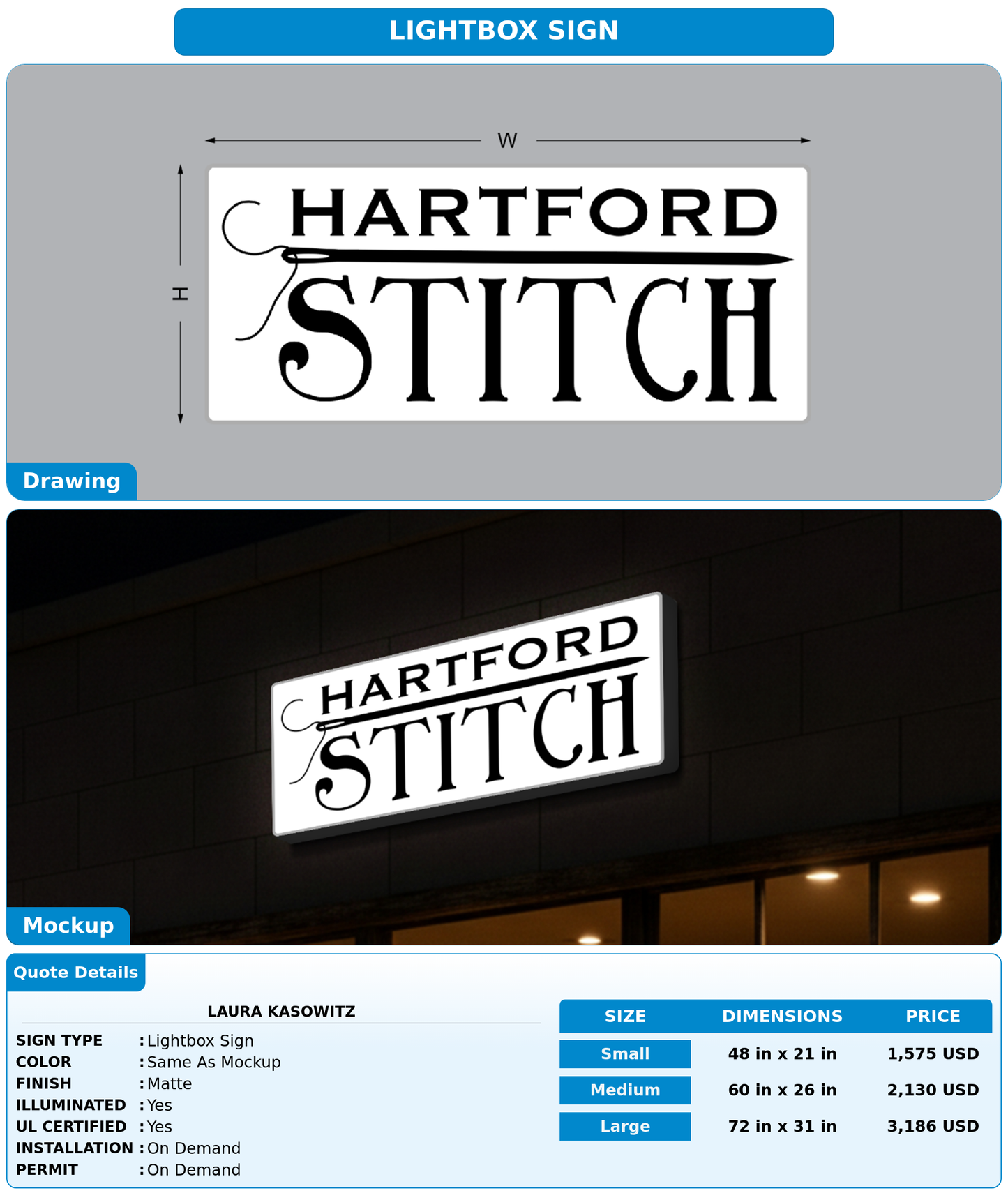 CUSTOM MOCKUP SIGN FOR Laura Kasowitz