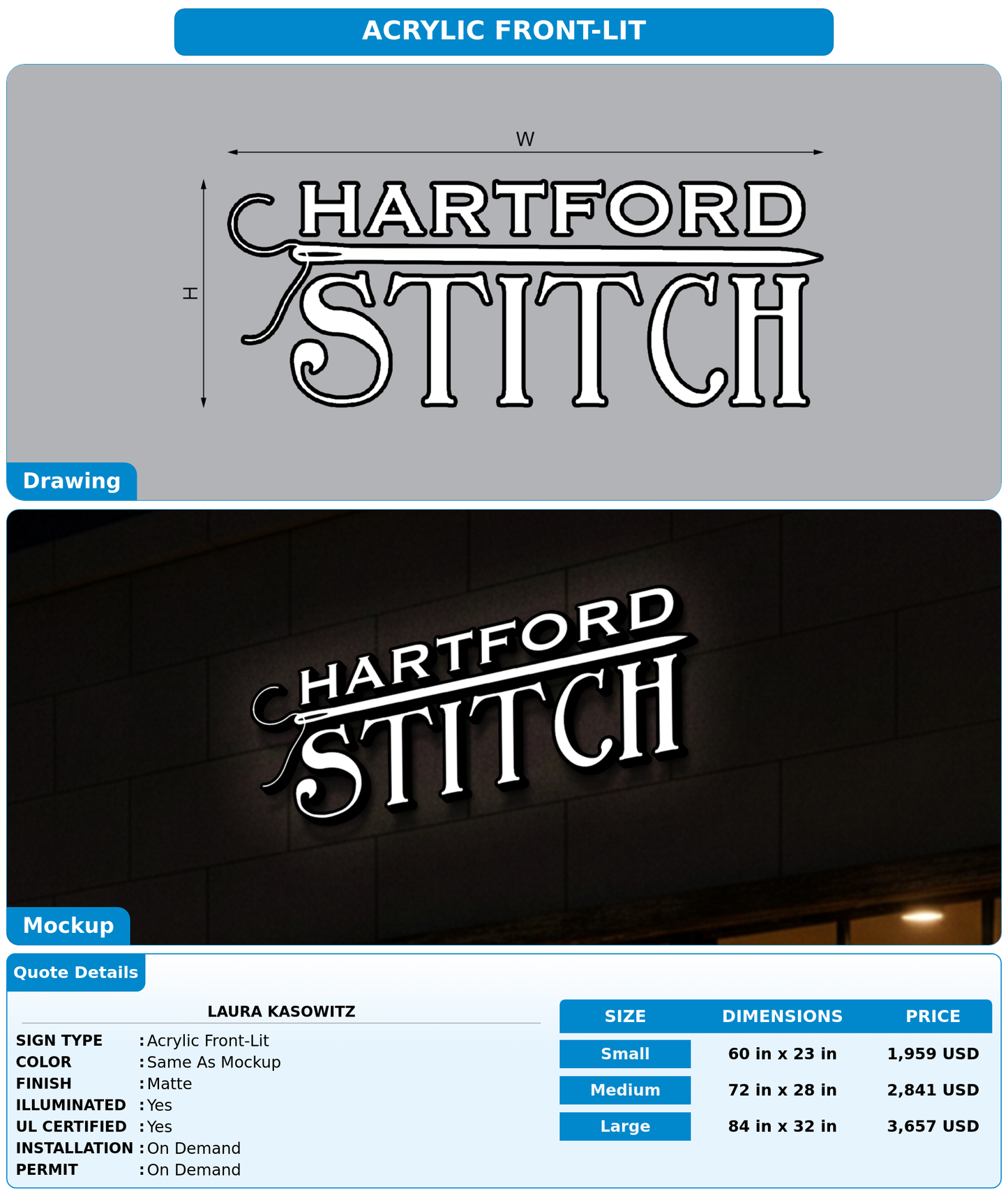 CUSTOM MOCKUP SIGN FOR Laura Kasowitz