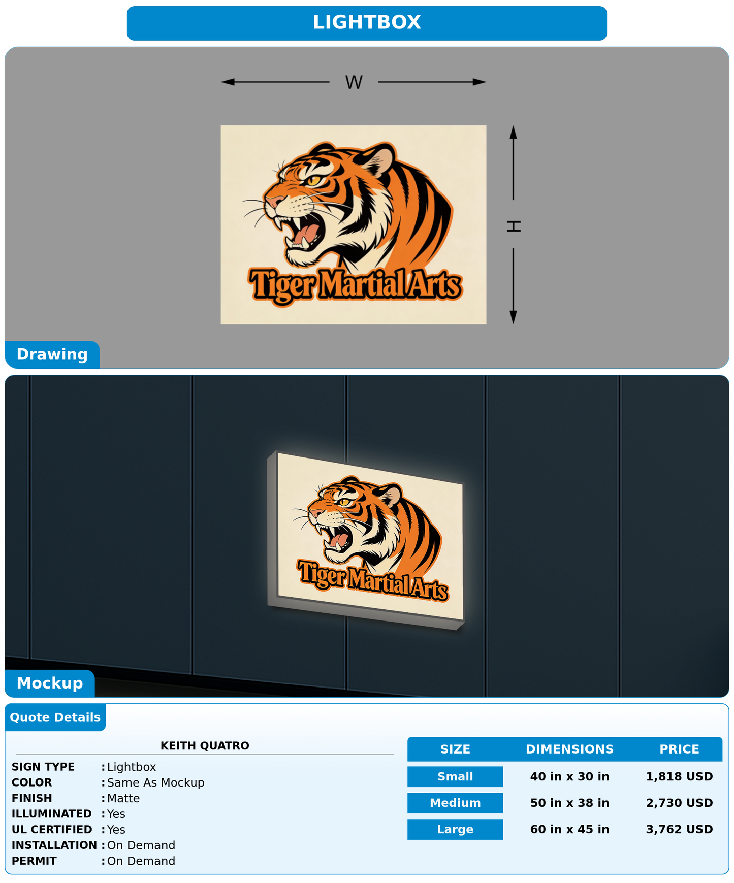 CUSTOM MOCKUP SIGN FOR keith quatro