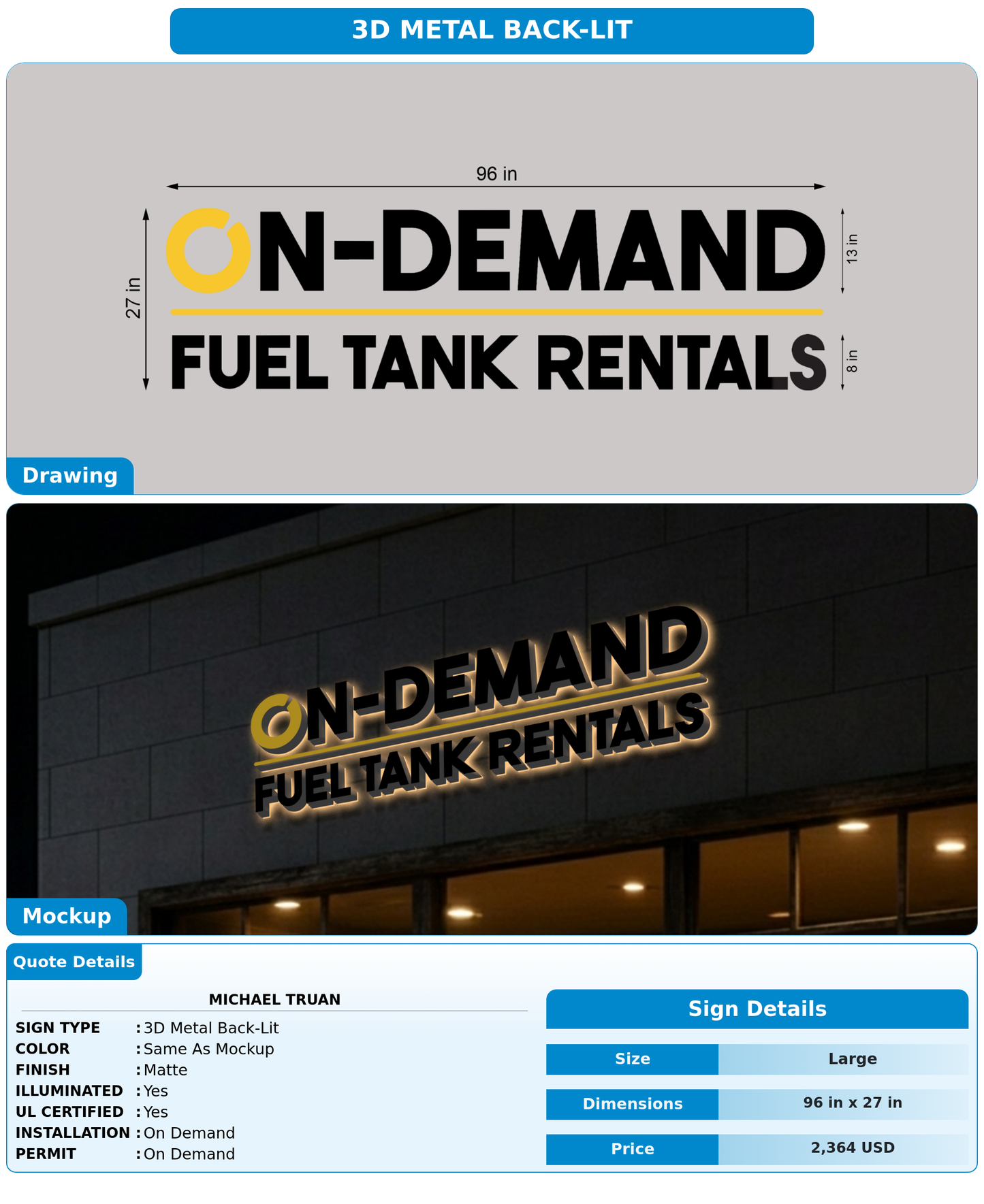 CUSTOM MOCKUP SIGN FOR Michael Truan