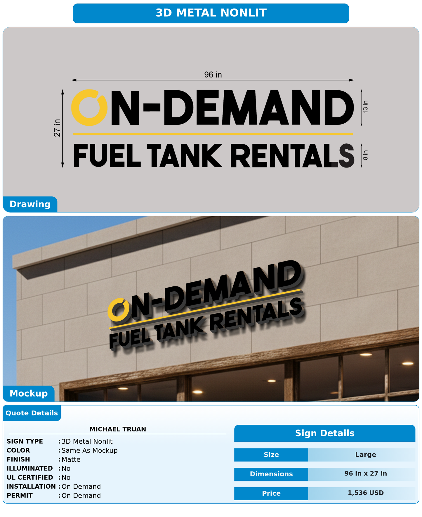 CUSTOM MOCKUP SIGN FOR Michael Truan