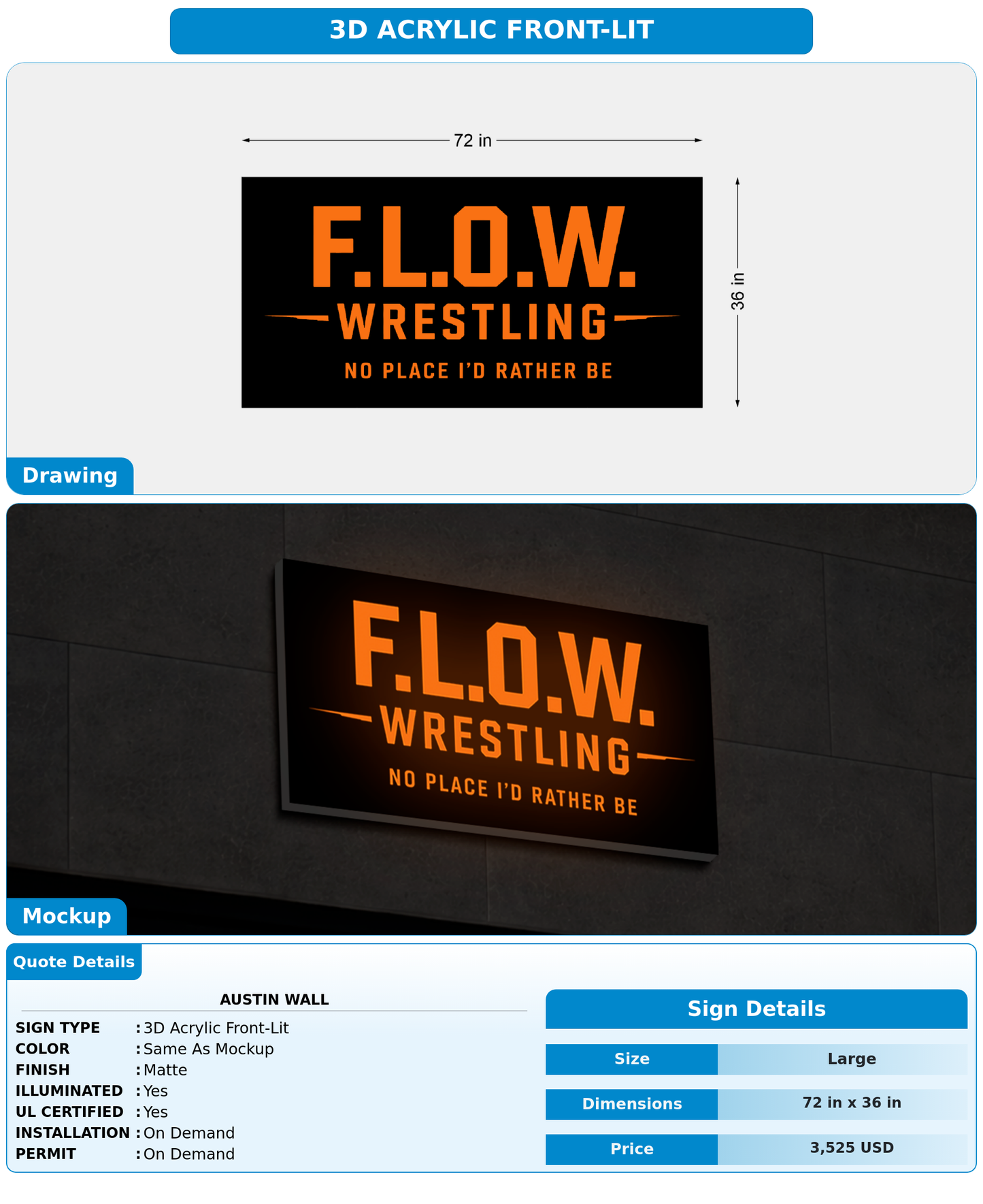 CUSTOM MOCKUP SIGN FOR Austin Wall