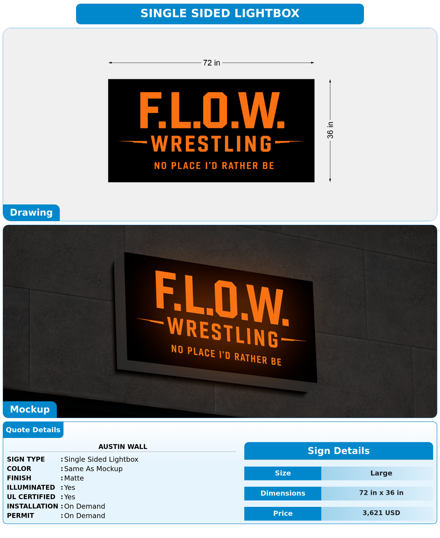 CUSTOM MOCKUP SIGN FOR Austin Wall