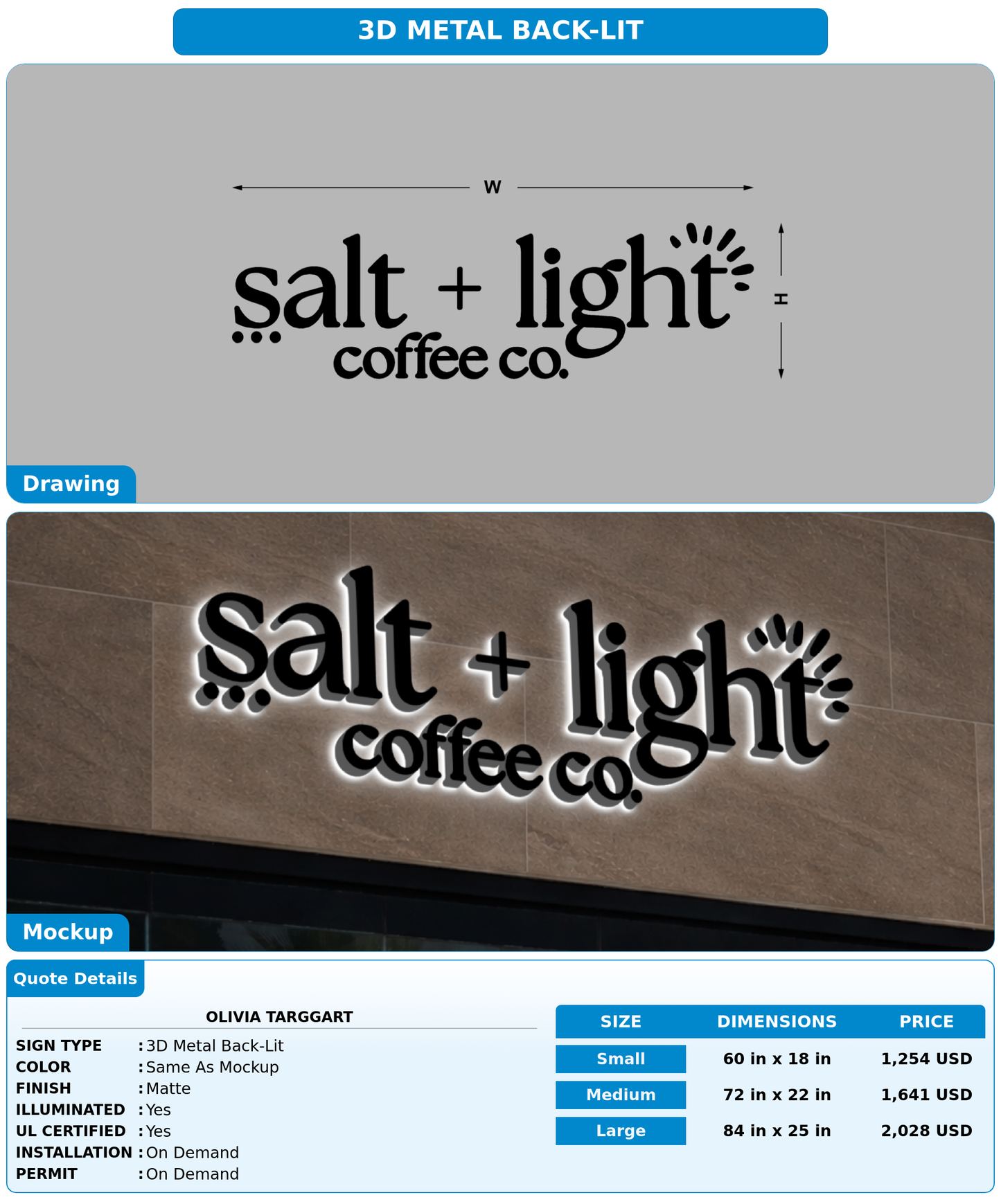 CUSTOM MOCKUP SIGN FOR Olivia Targgart