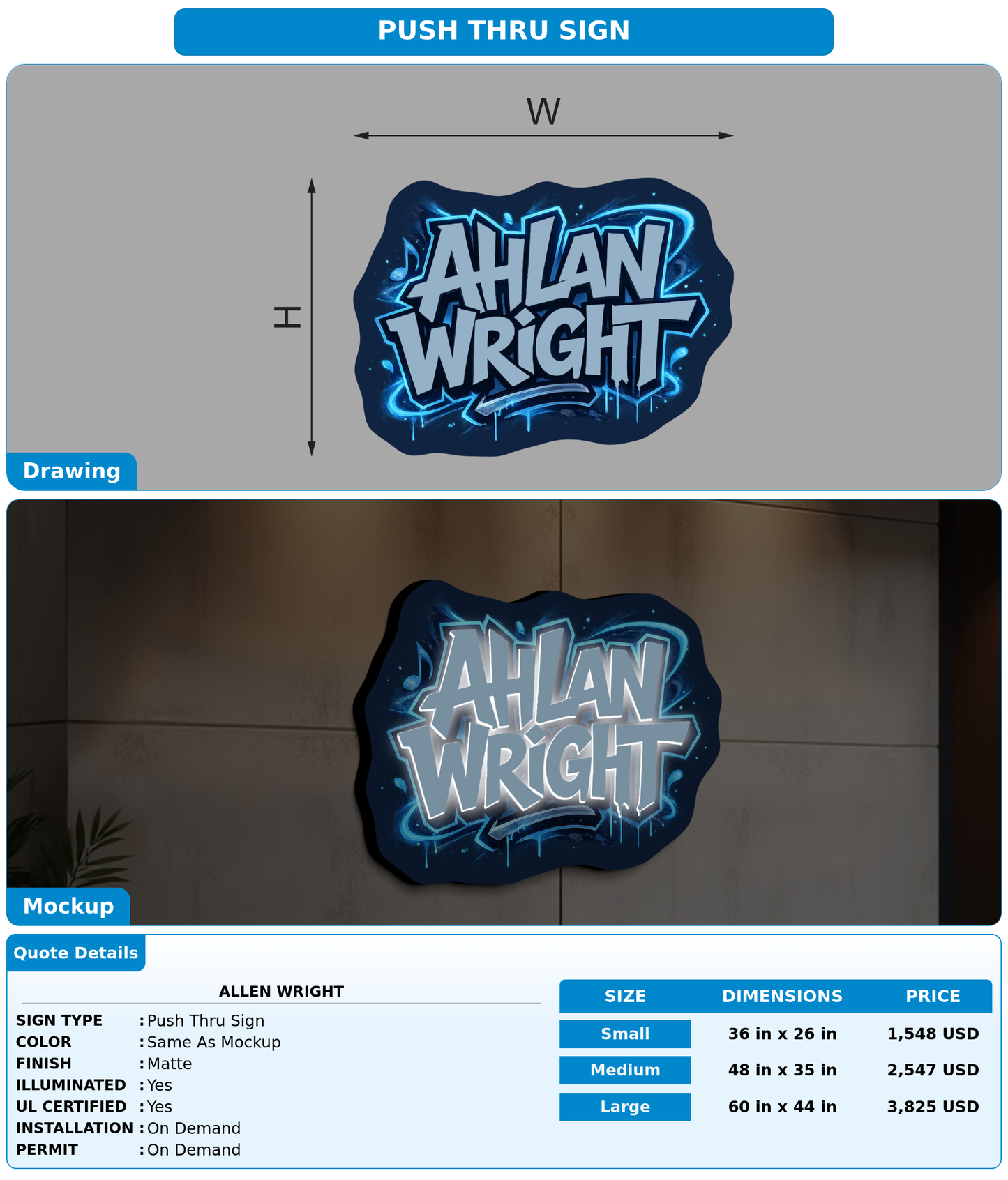 CUSTOM MOCKUP SIGN FOR Allen Wright