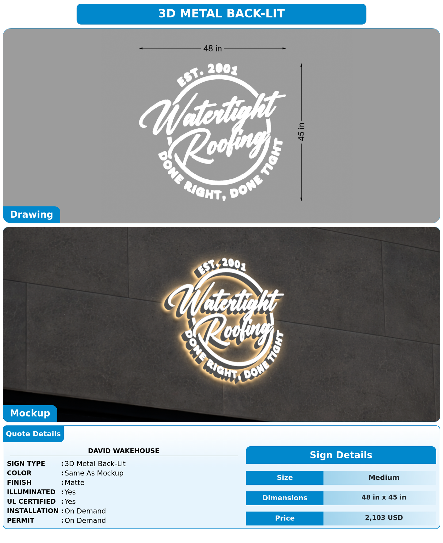CUSTOM MOCKUP SIGN FOR David Wakehouse